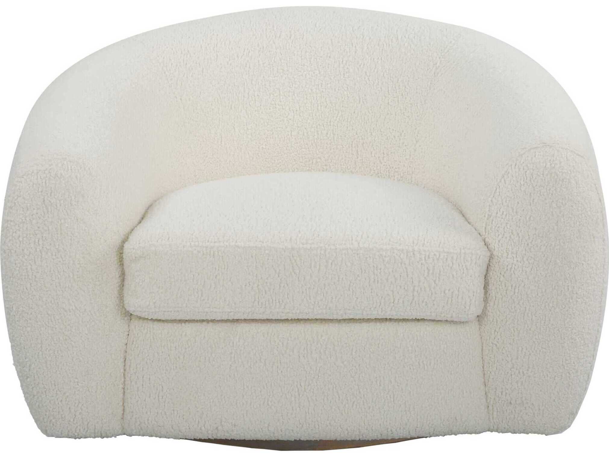 Uttermost Capra Swivel White Fabric Accent Chair