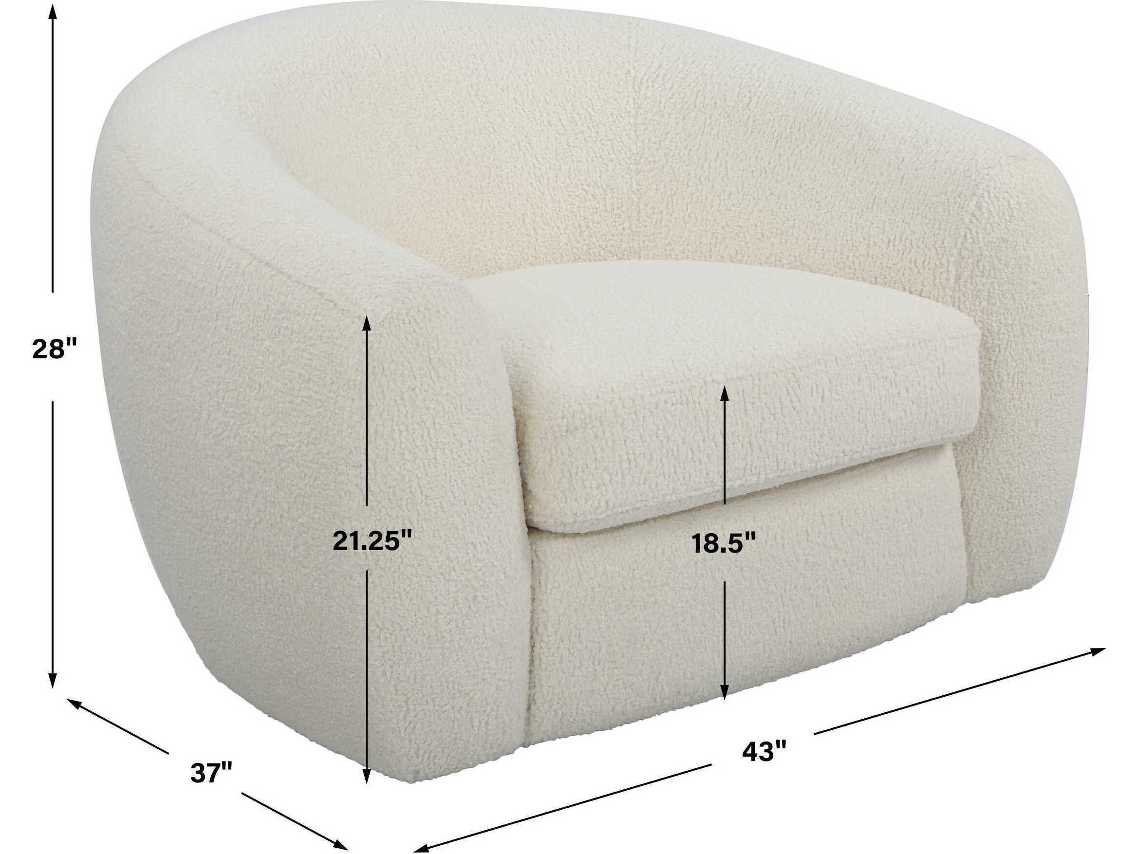 Uttermost Capra Swivel White Fabric Accent Chair