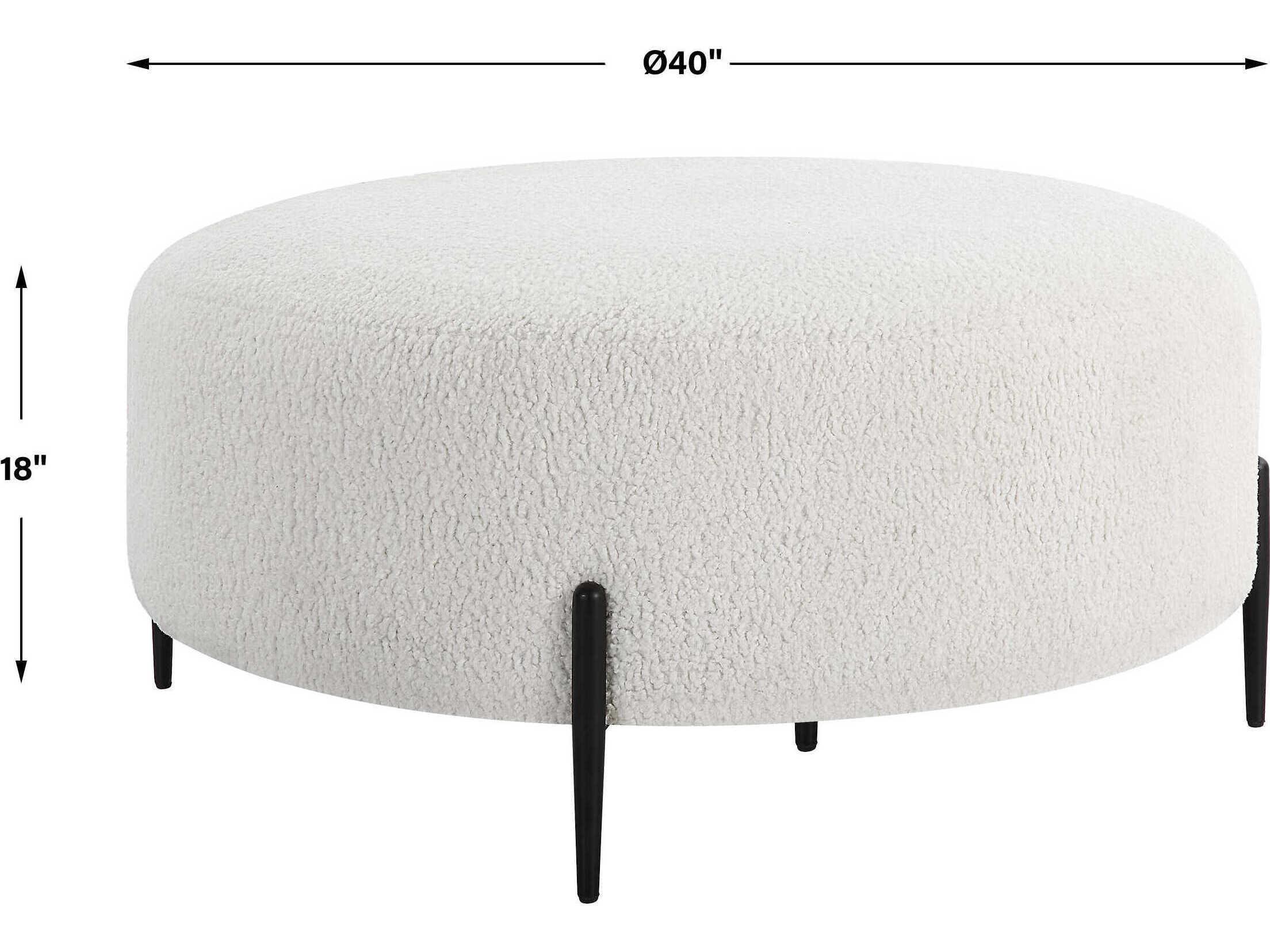 Uttermost Arles White Upholstered Ottoman