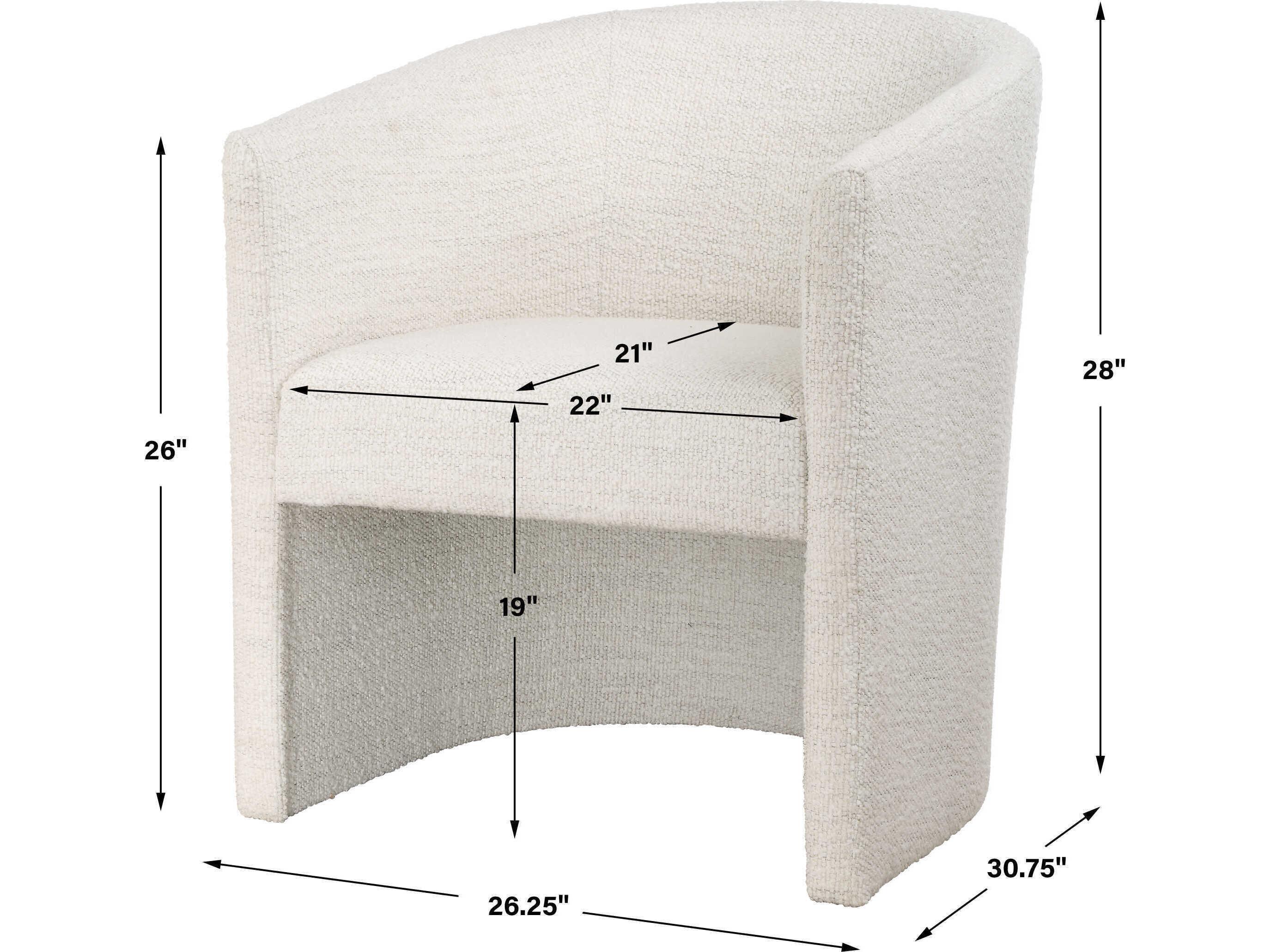 Uttermost Encompass White Upholstered Arm Dining Chair