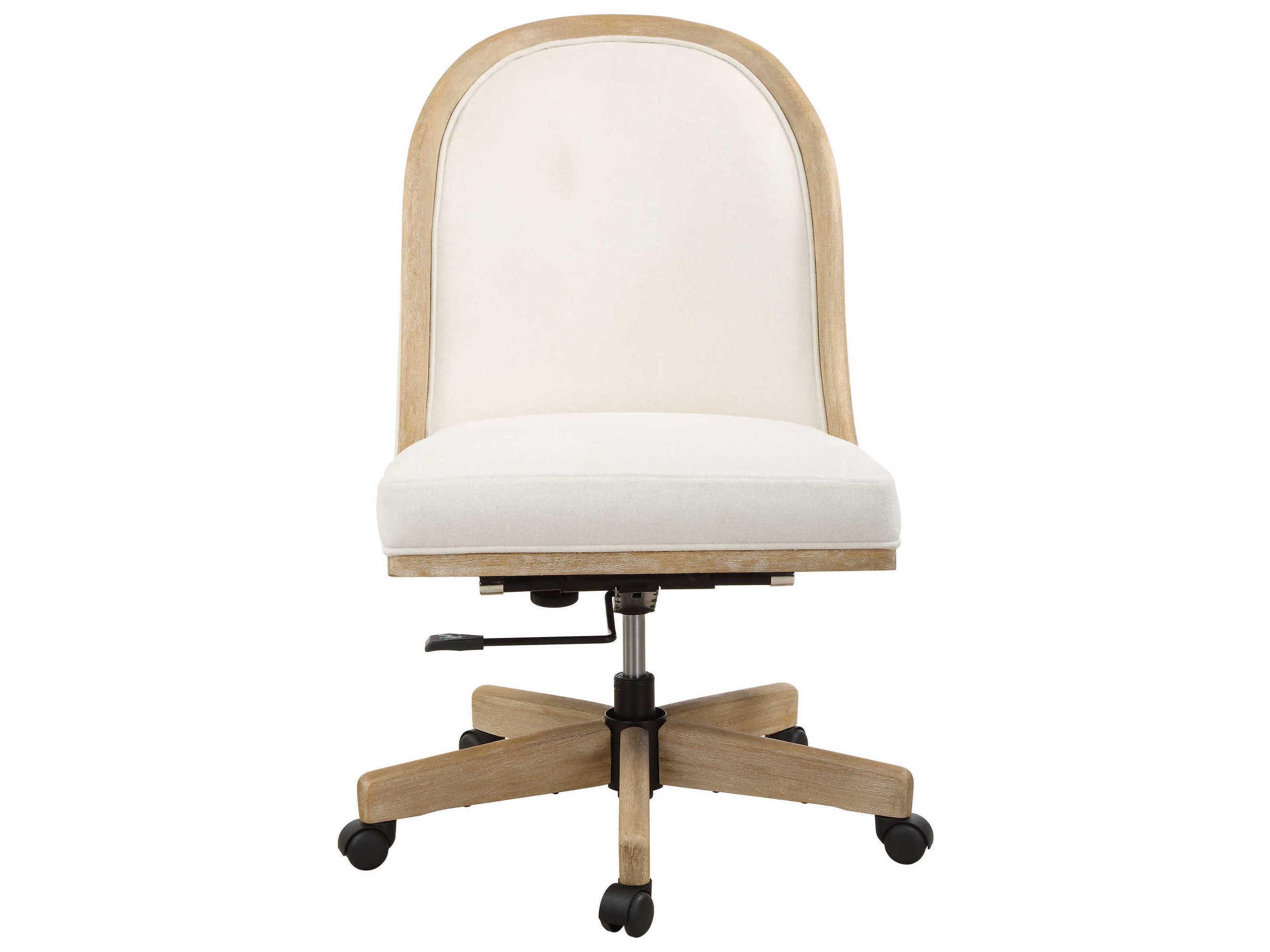 Uttermost Lithe White Upholstered Adjustable Task Office Chair