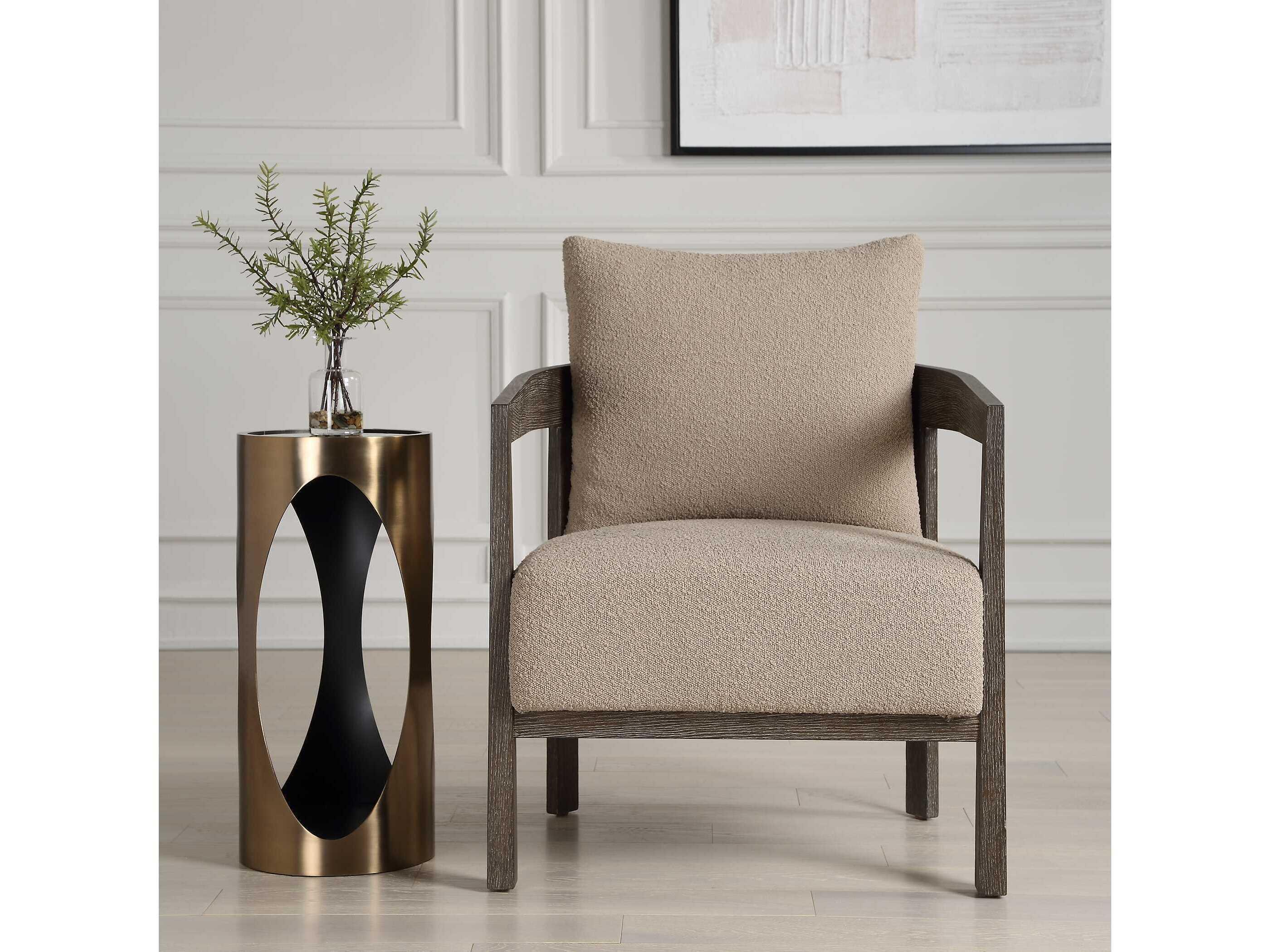 Uttermost Sienna Tan Fabric Accent Chair