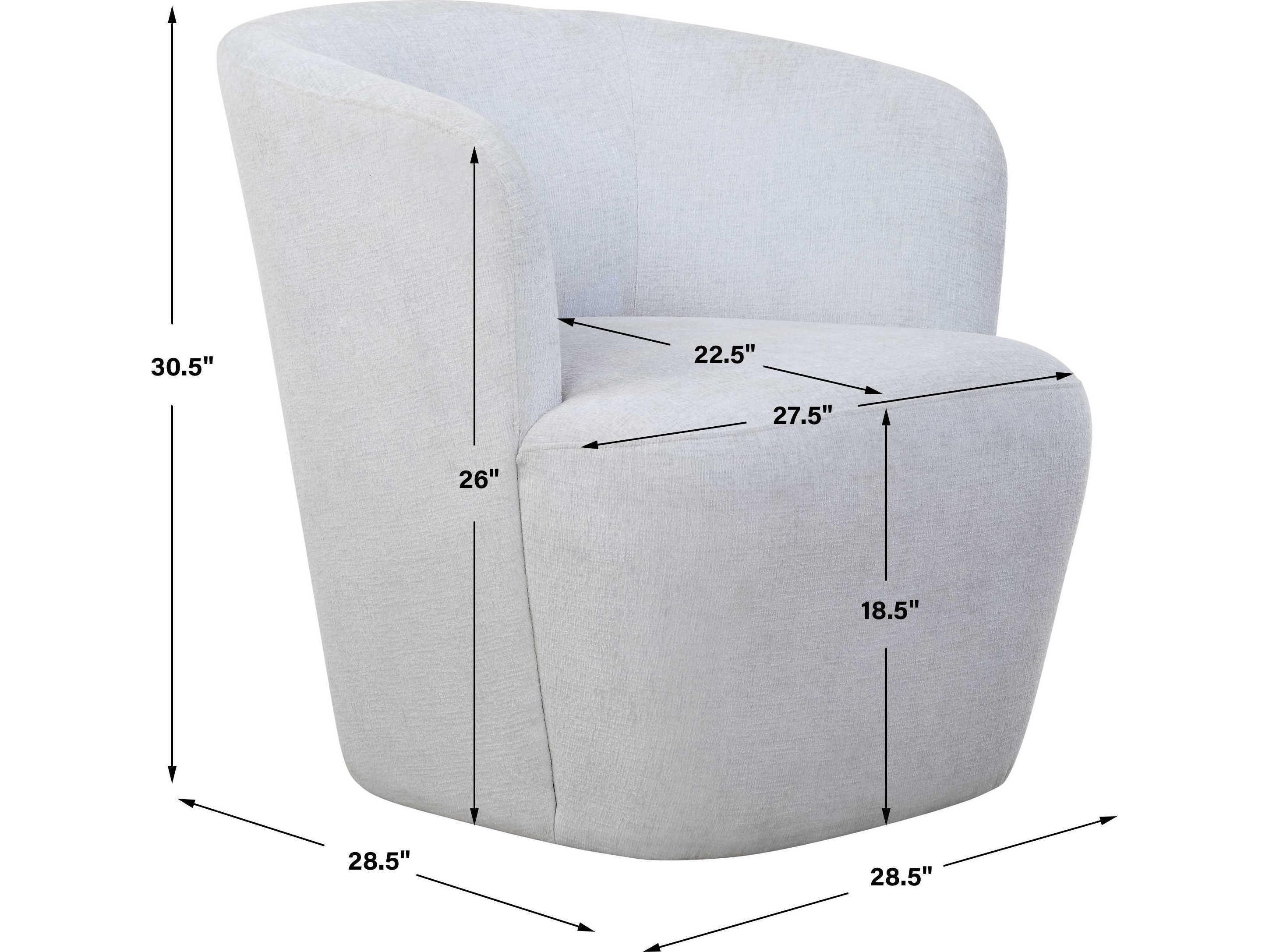 Uttermost Mist Swivel Blue Fabric Accent Chair