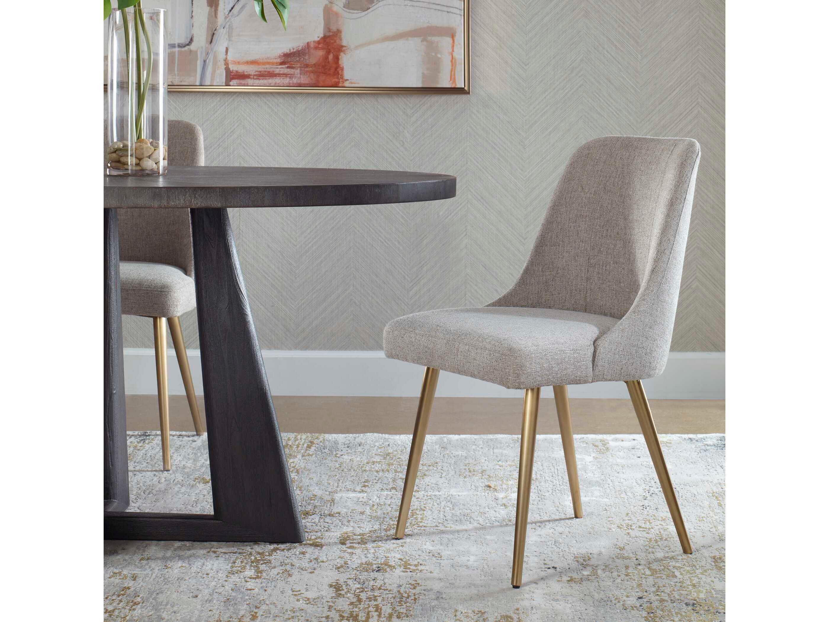 Uttermost Bramwell Ply Wood Gray Upholstered Side Dining Chair