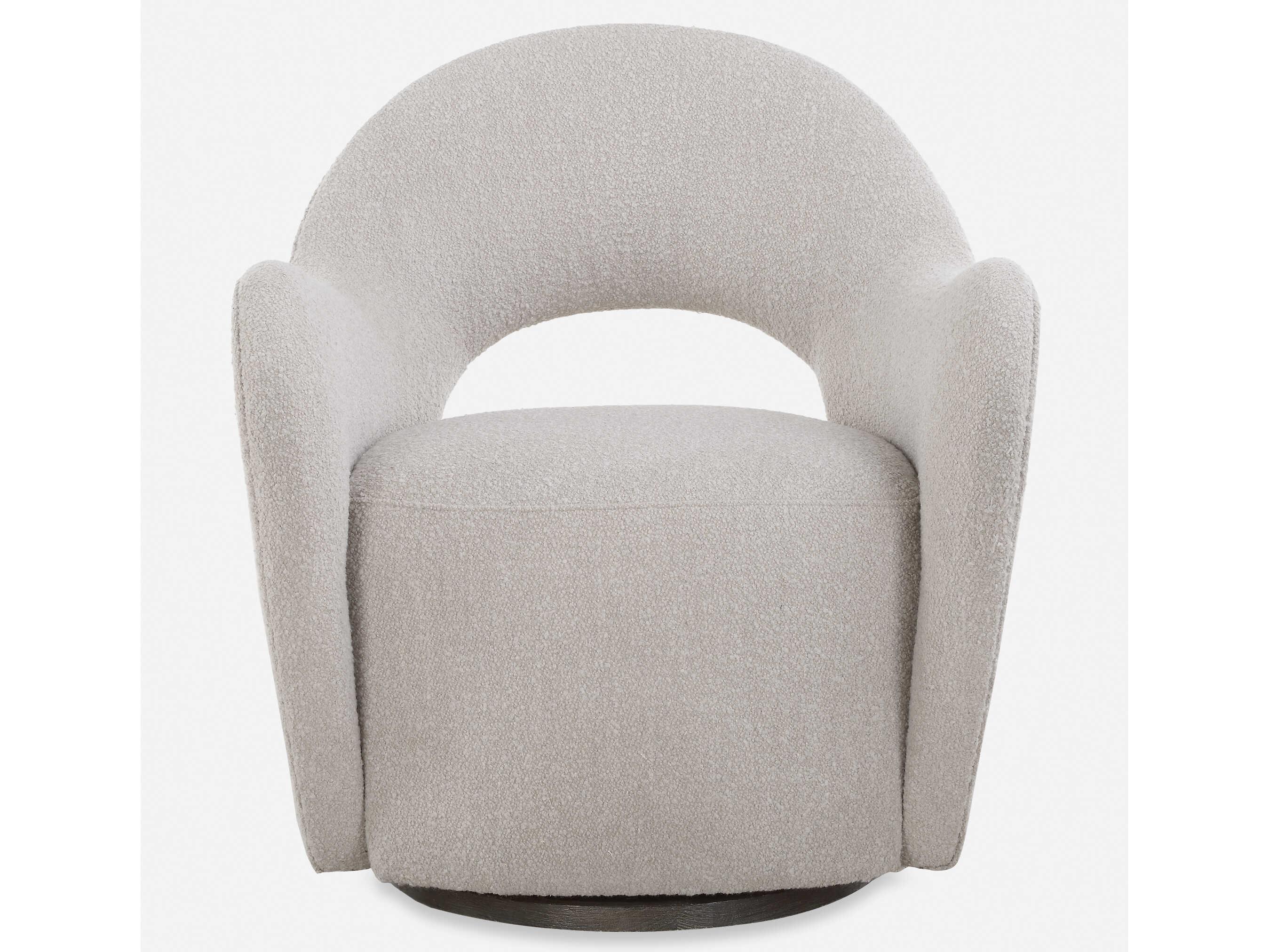 Uttermost Wander Swivel Gray Fabric Accent Chair