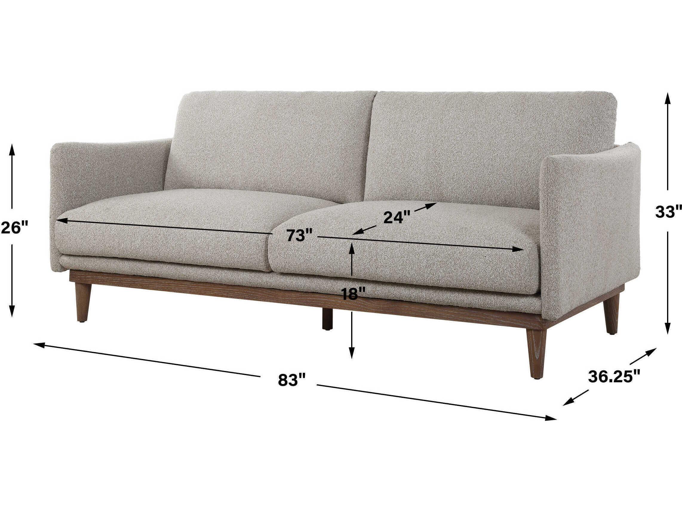 Uttermost Freefall Gray Upholstered Sofa