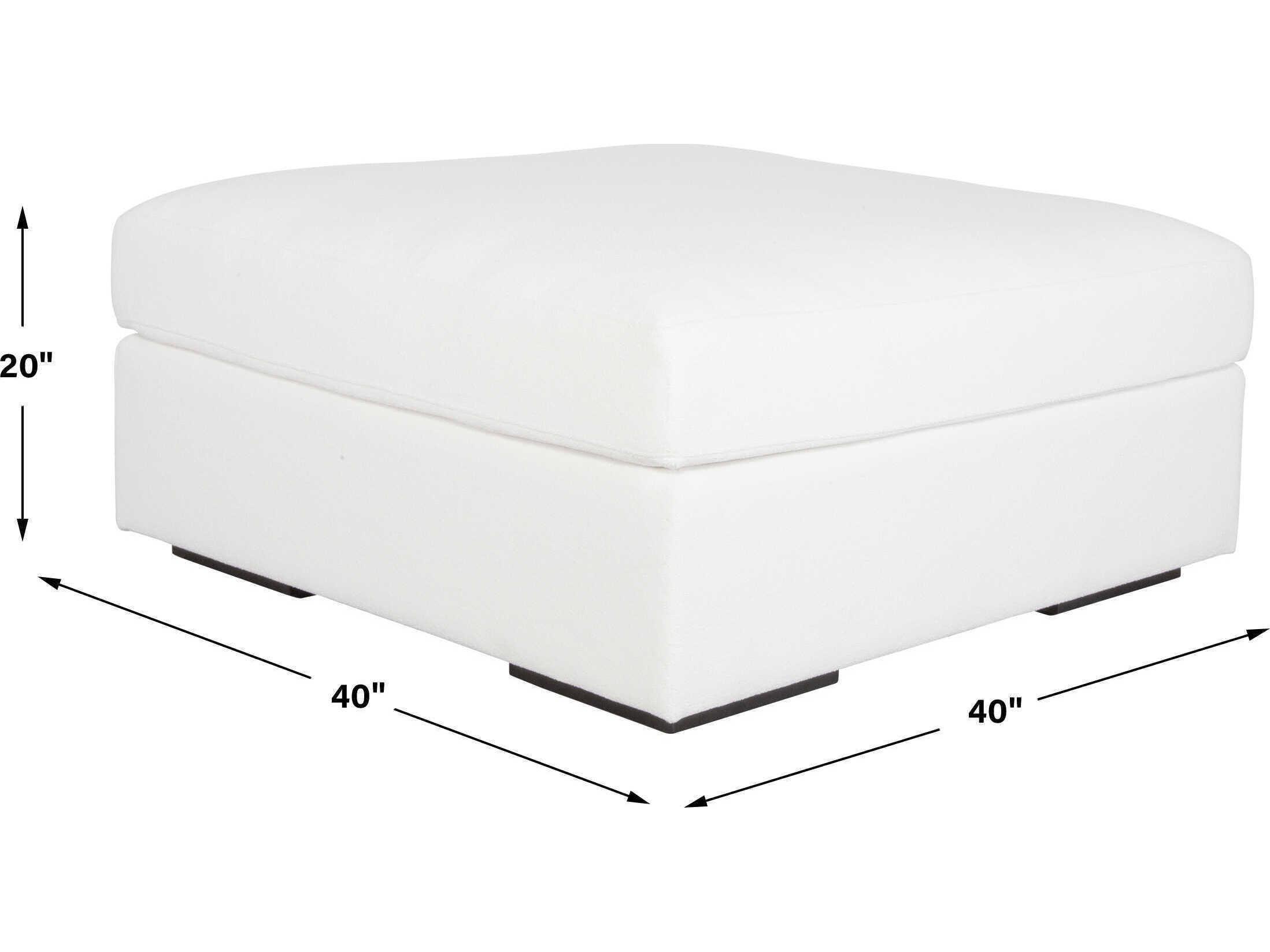 Uttermost Refuge Arctic White Upholstered Ottoman