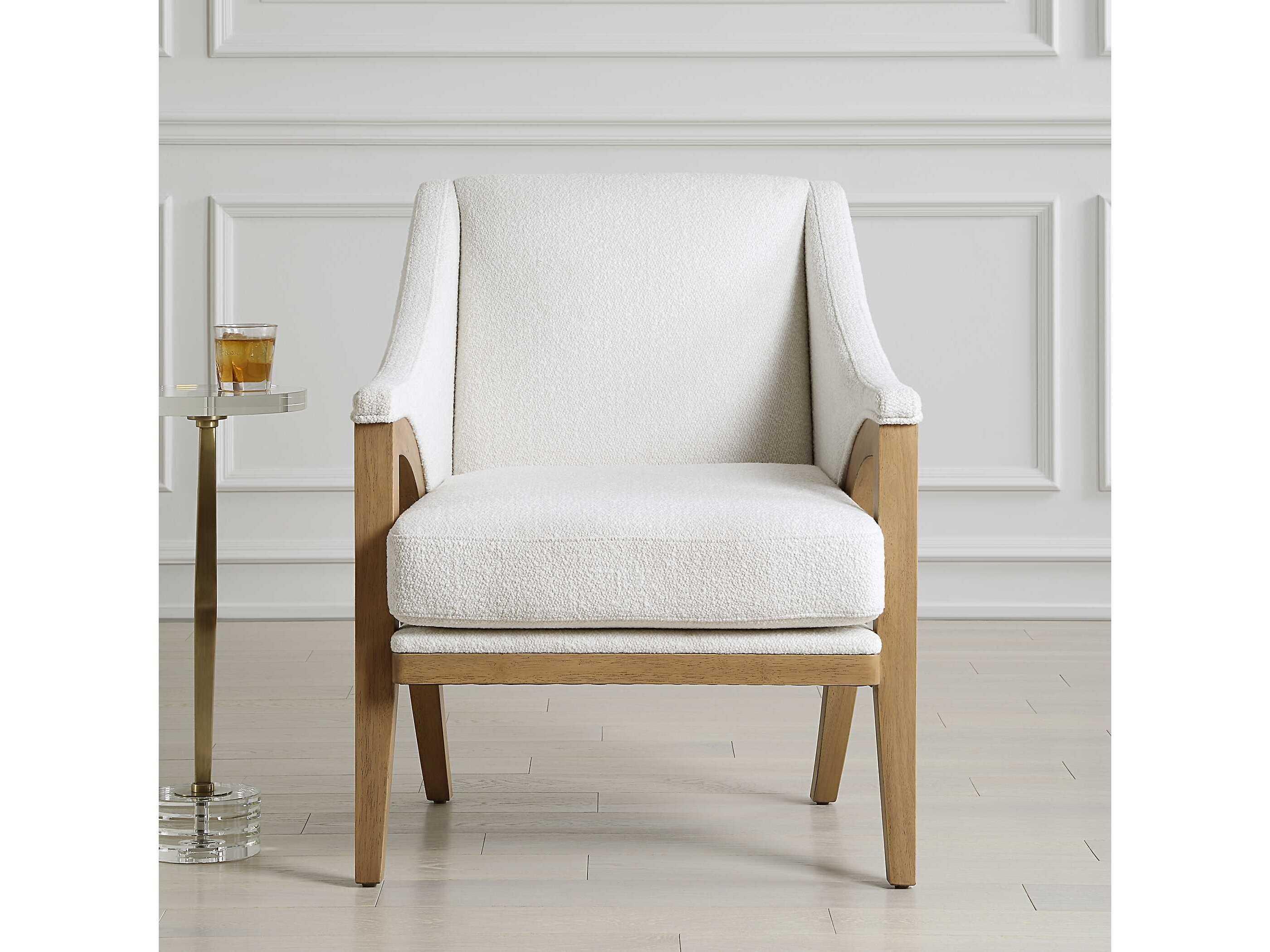 Uttermost Evolve White Accent Chair