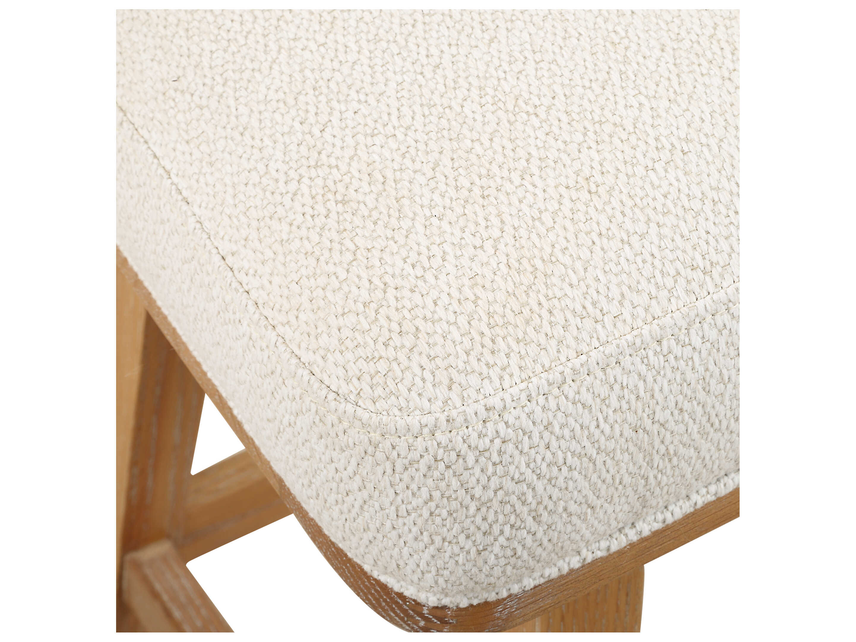 Uttermost Klismos Upholstered Swivel Oak Wood Counter Stool