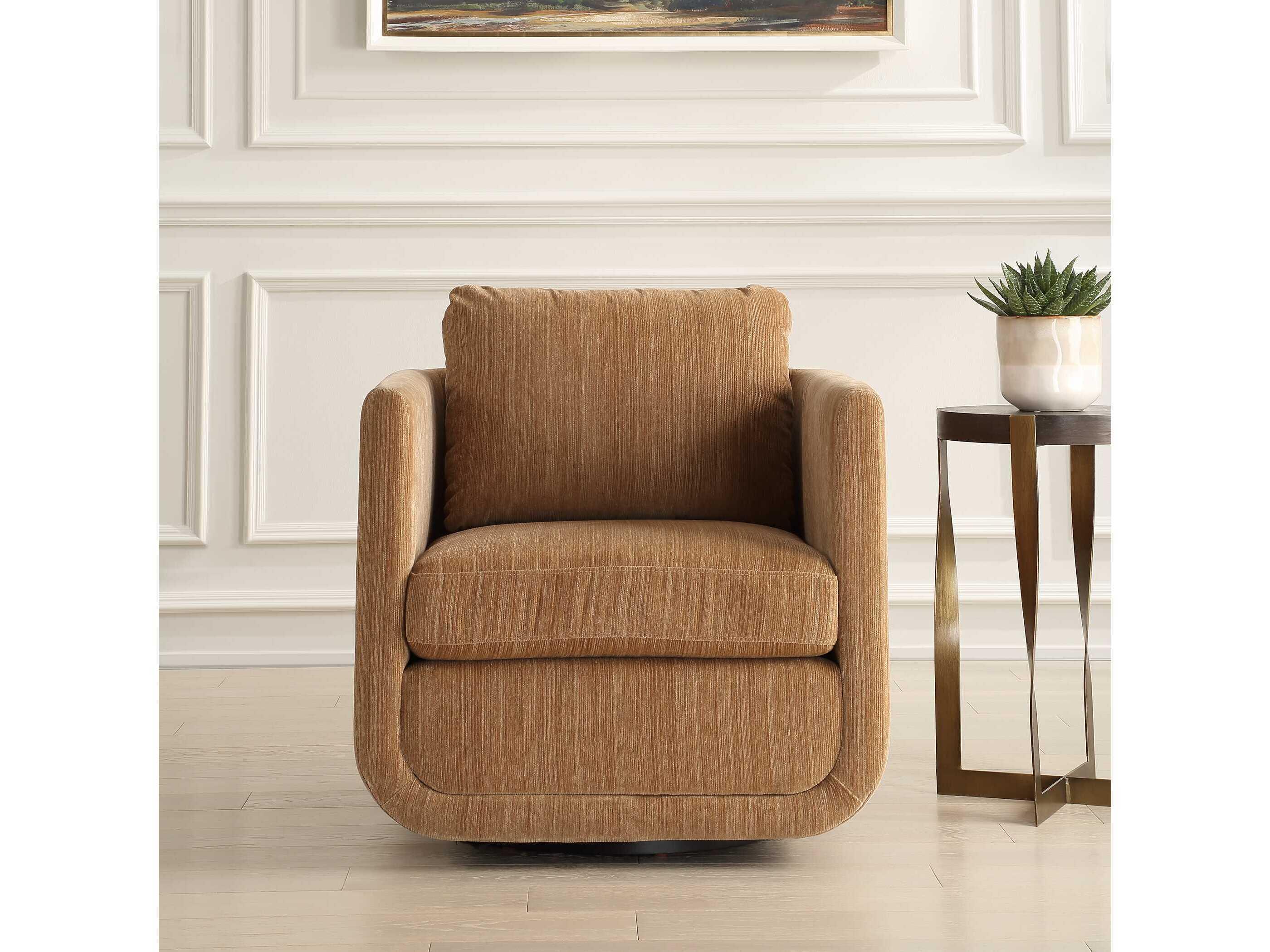 Uttermost Abound Swivel Brown Accent Chair