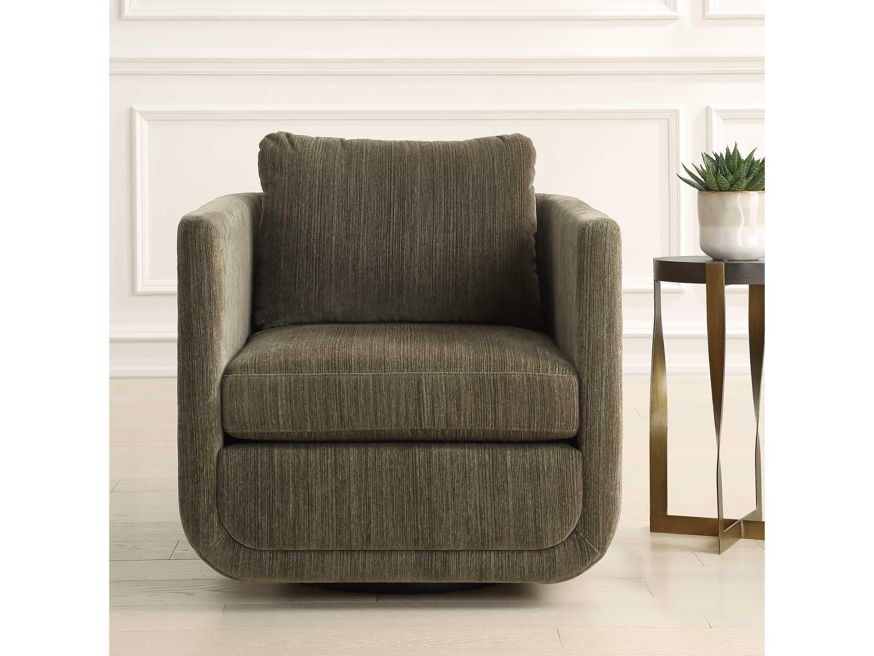 Uttermost Abound Swivel Green Accent Chair