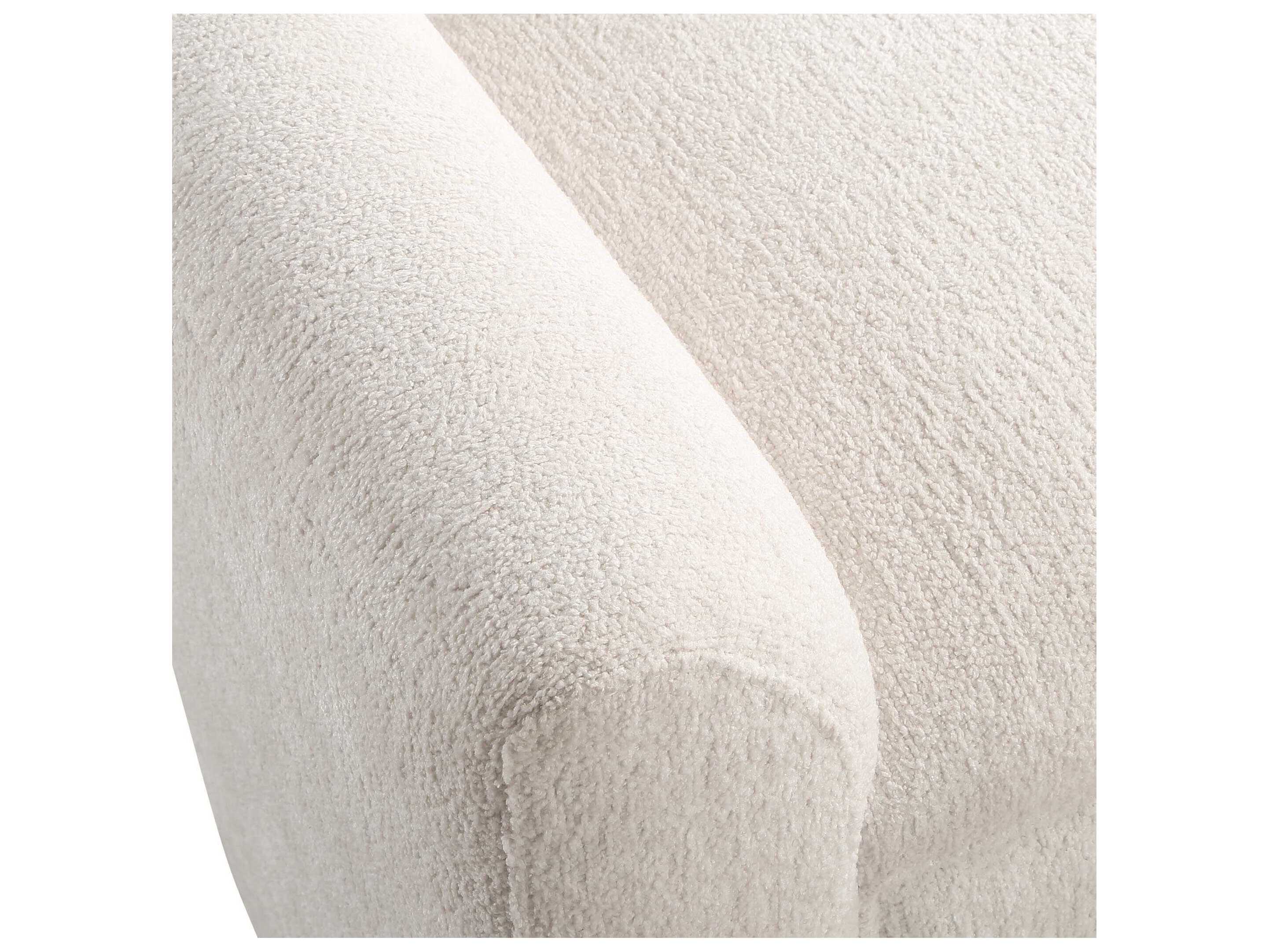 Uttermost Caliste Ivory Brushed Brass Beige Upholstered Accent Bench