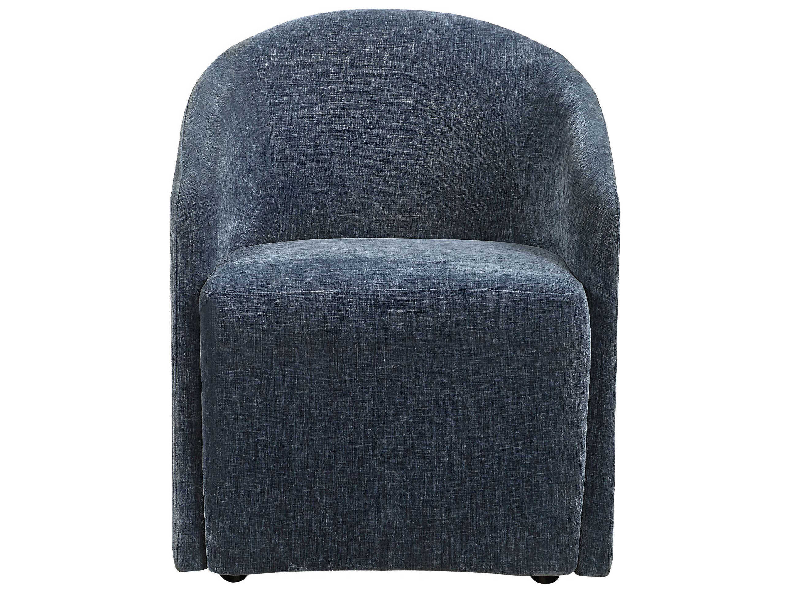 Uttermost Harbor Plywood Blue Upholstered Arm Dining Chair