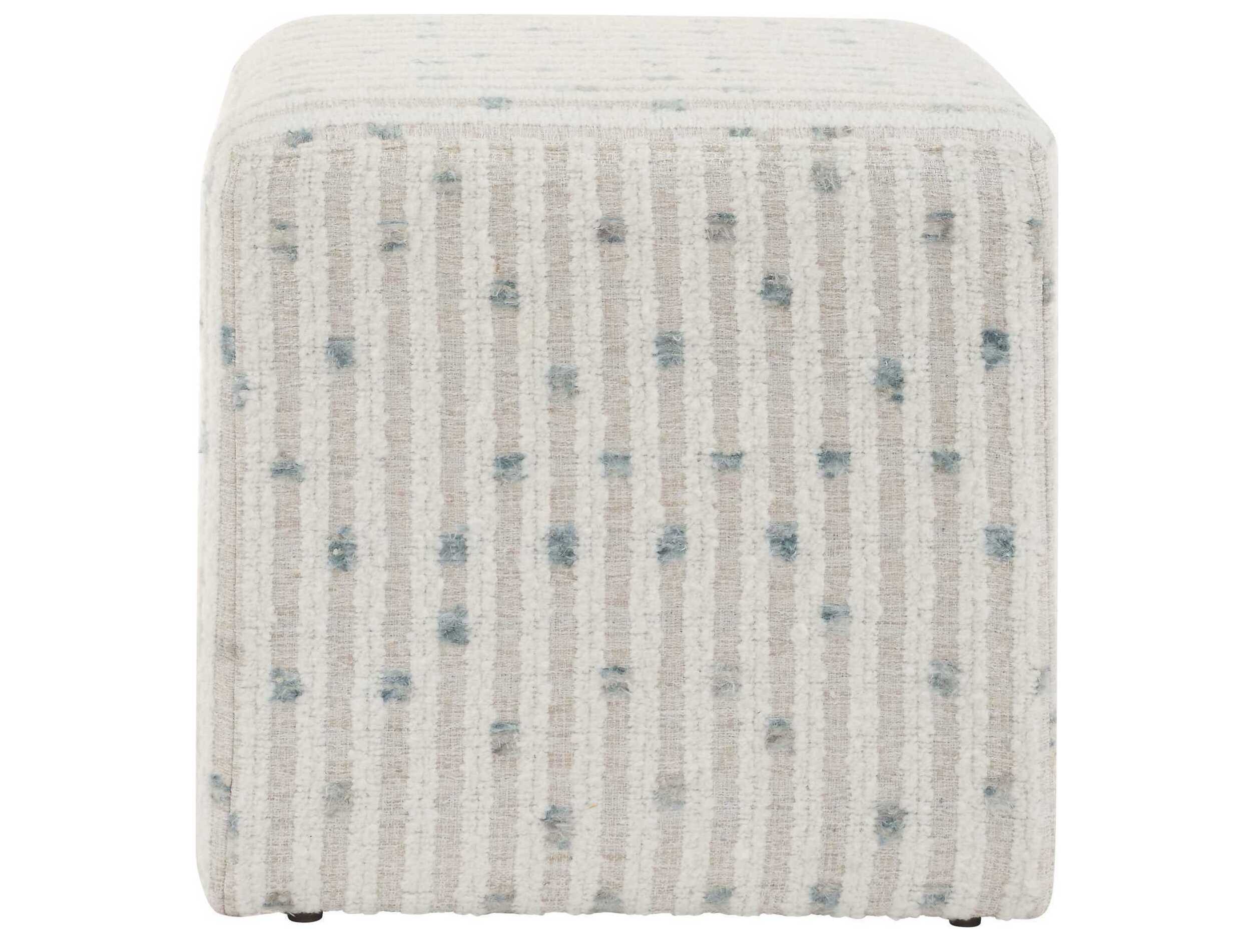 Uttermost Joie White Upholstered Ottoman