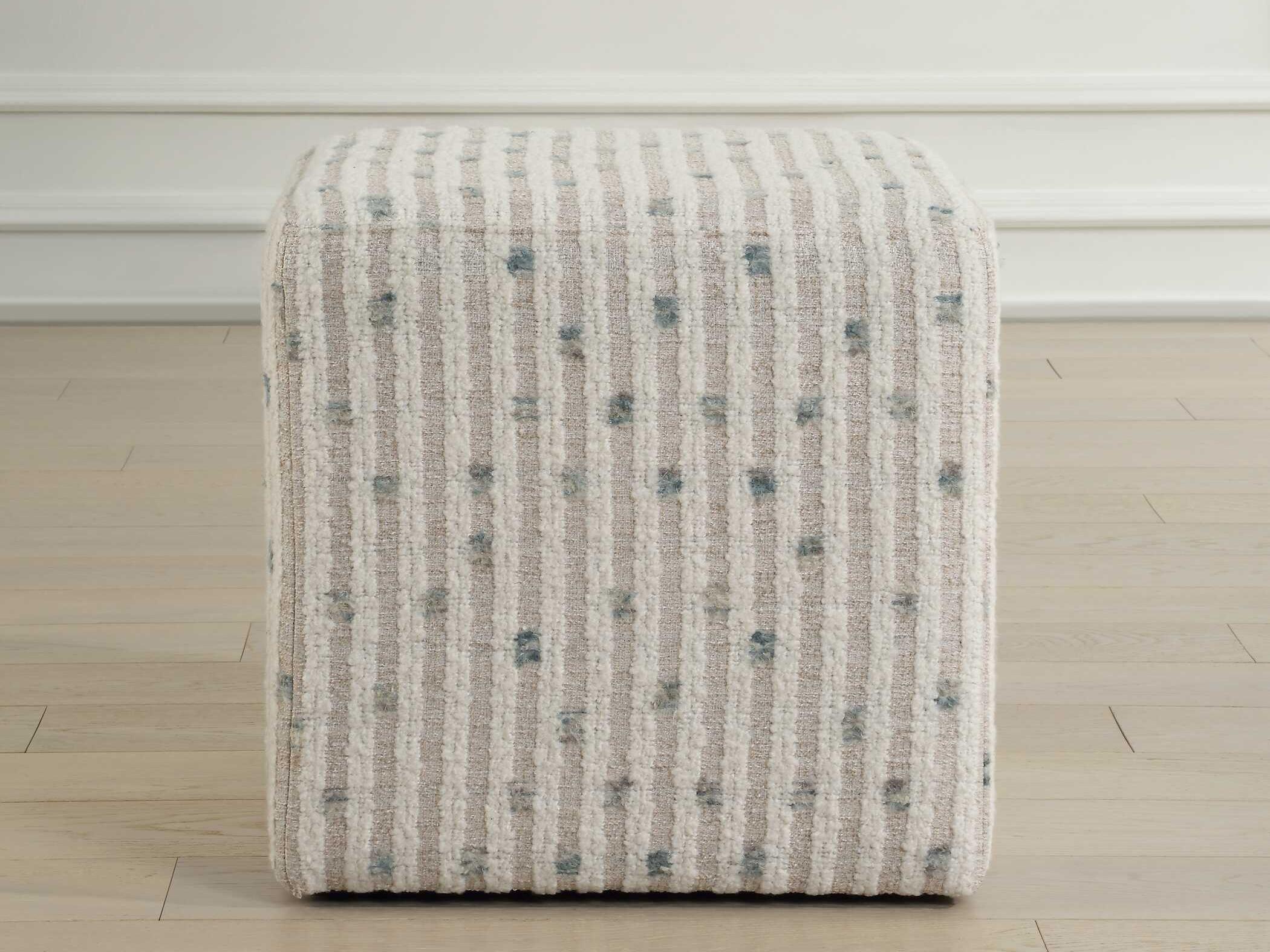 Uttermost Joie White Upholstered Ottoman