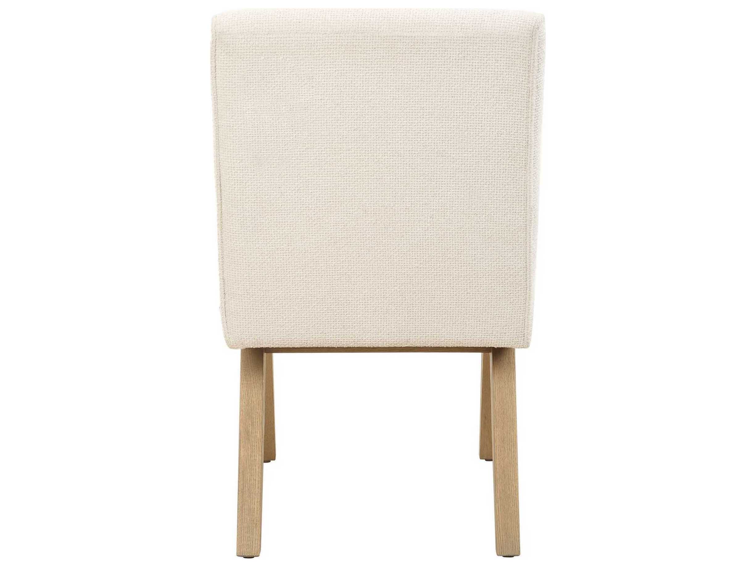 Uttermost Blakely Oak Wood White Upholstered Armless Dining Chair