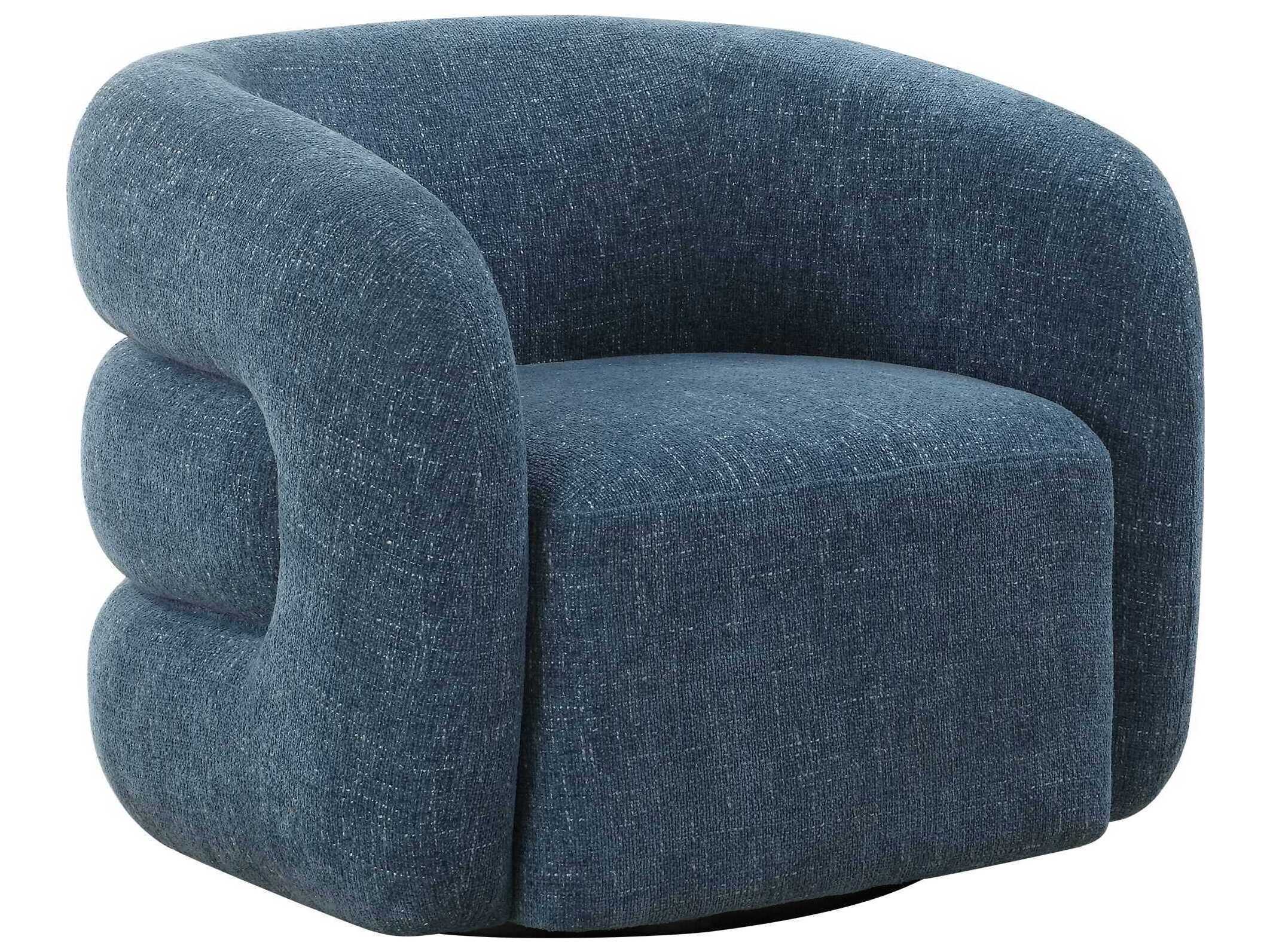 Uttermost Junie Swivel Blue Accent Chair