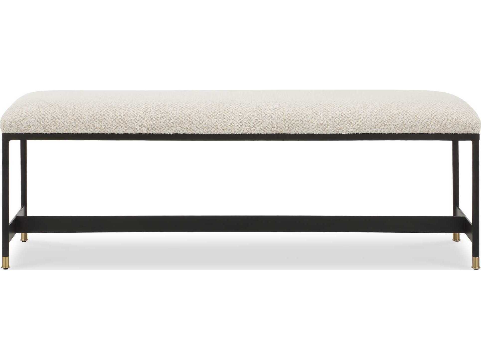 Uttermost Halston Black White Upholstered Accent Bench