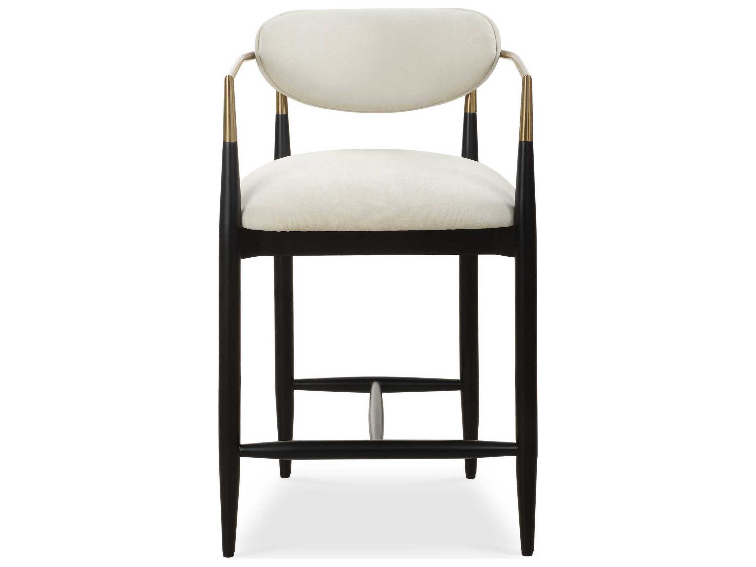 Uttermost Moxie Matte Black Upholstered Rubberwood Counter Stool