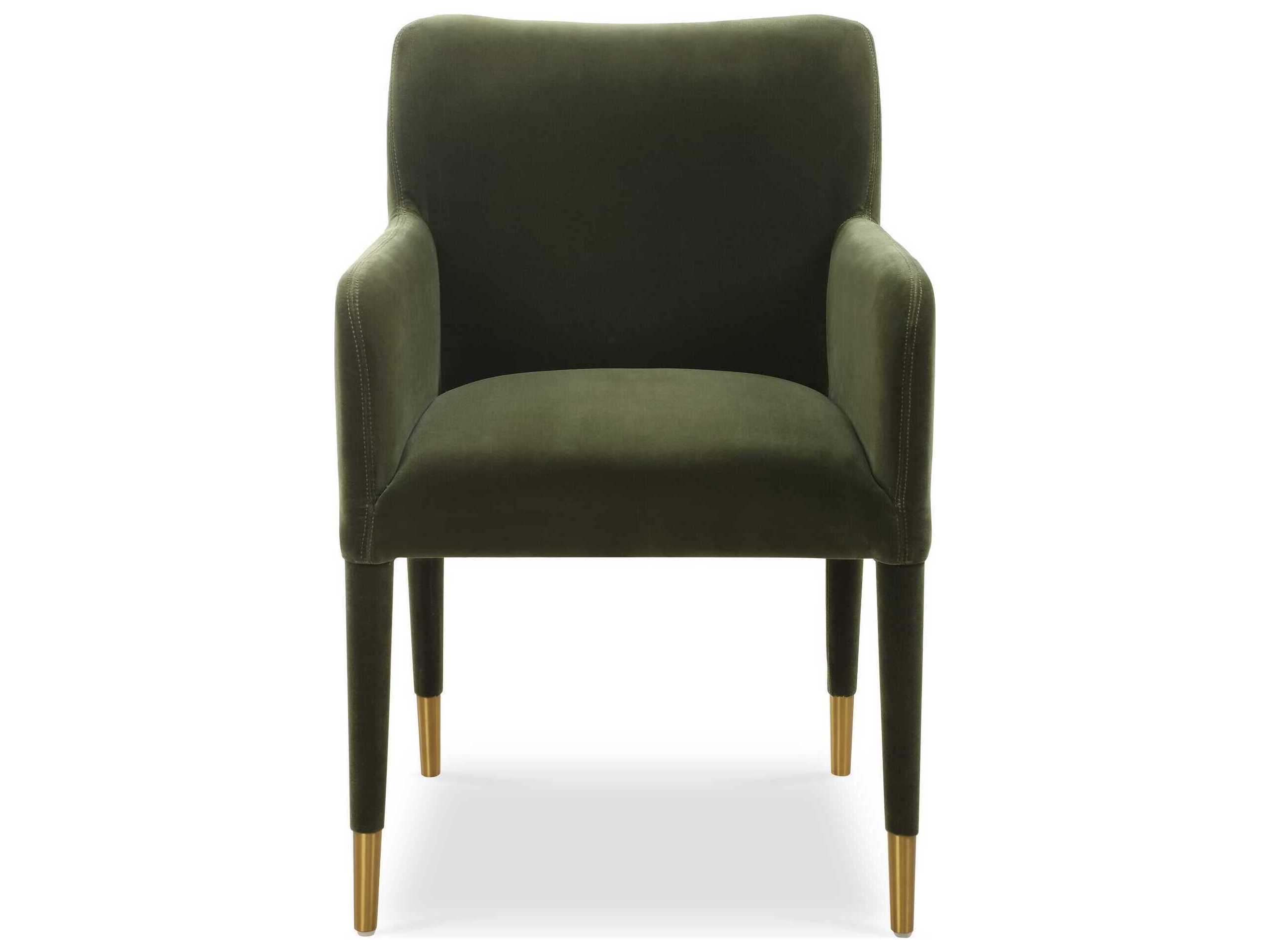 Uttermost Conifer Green Upholstered Arm Dining Chair