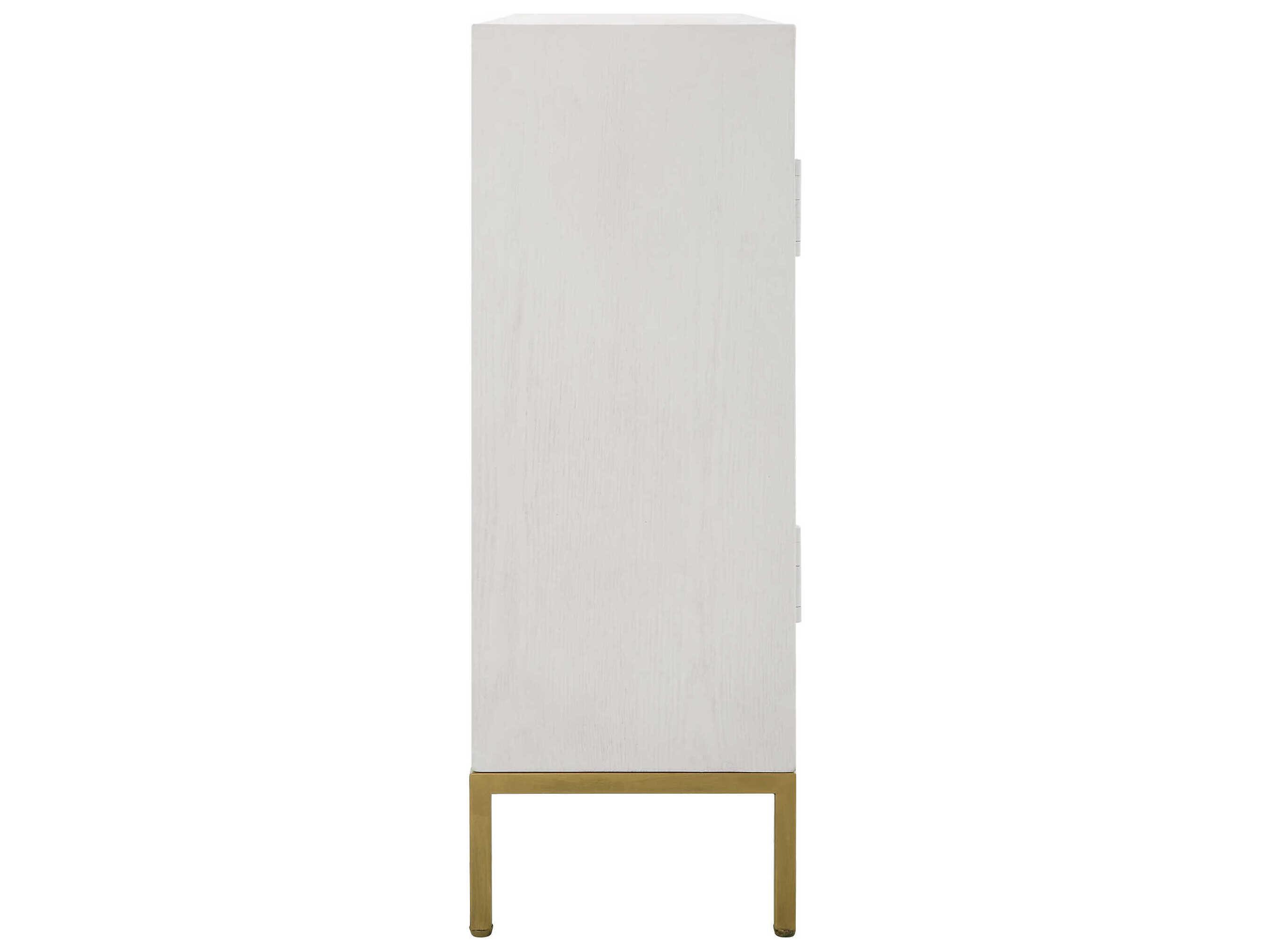 Uttermost Front Range Painted White Aged Gold Oak Wood Accent Chest