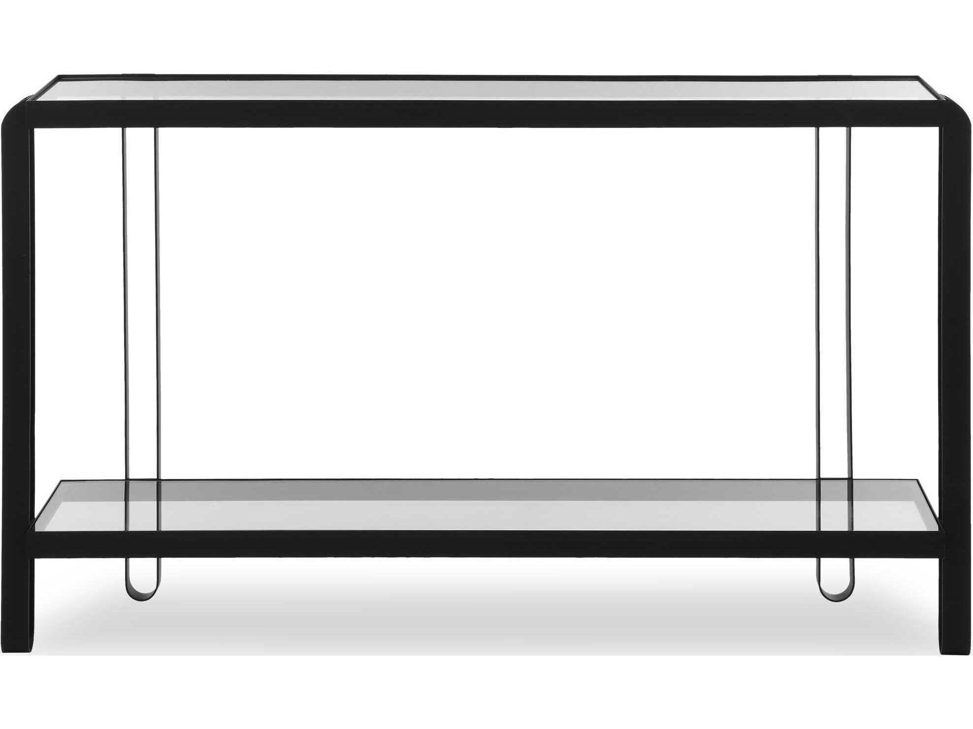 Uttermost Shadow Rectangular Glass Satin Black Console Table