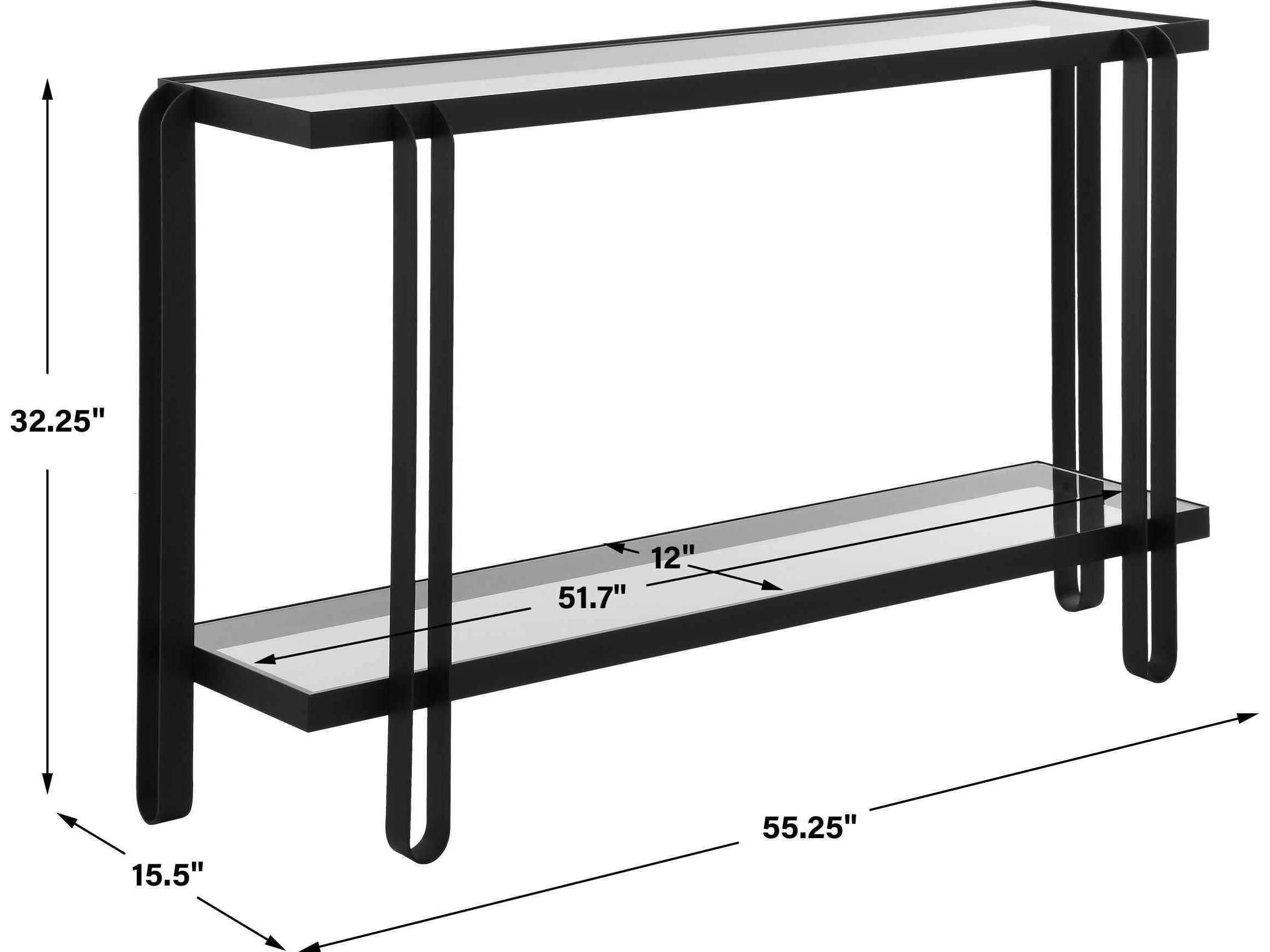 Uttermost Shadow Rectangular Glass Satin Black Console Table