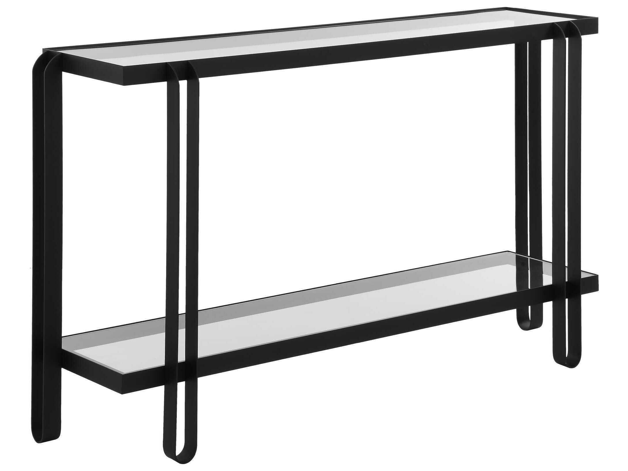 Uttermost Shadow Rectangular Glass Satin Black Console Table