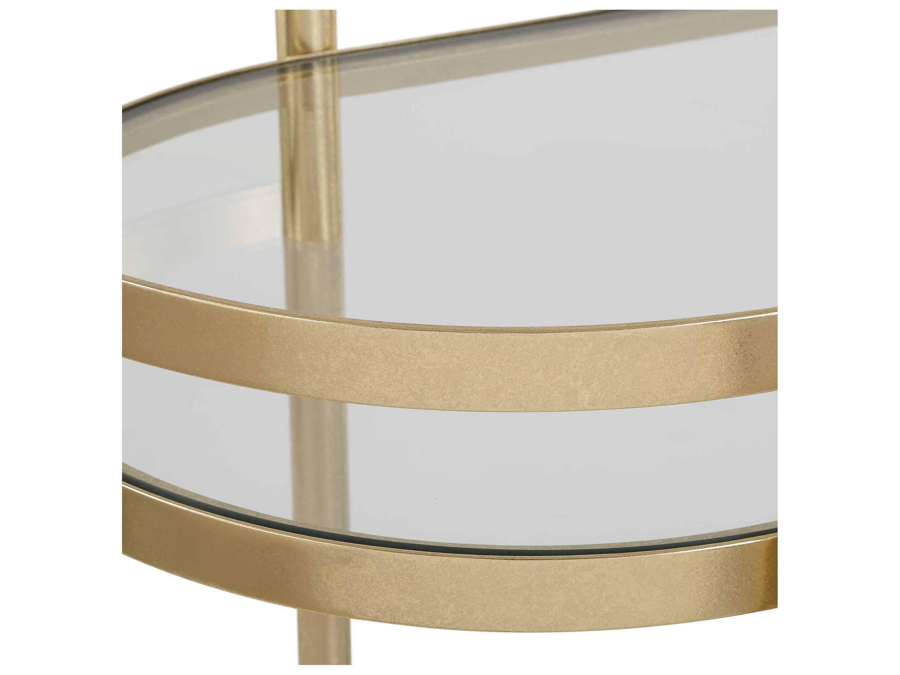 Uttermost Isabelle Glass Soft Gold Bar Cart