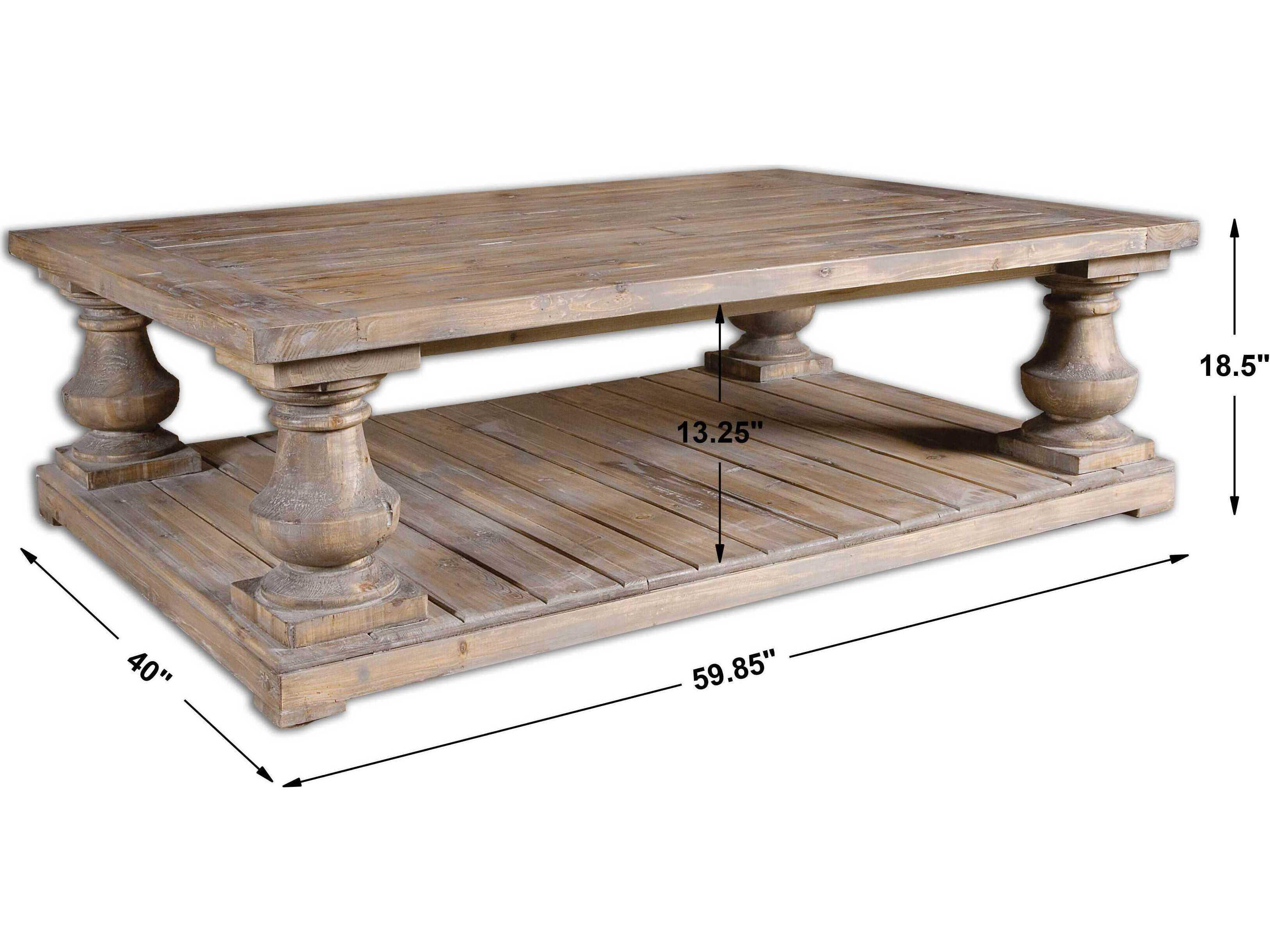 Uttermost Stratford Rectangular Wood Stony Gray Coffee Table