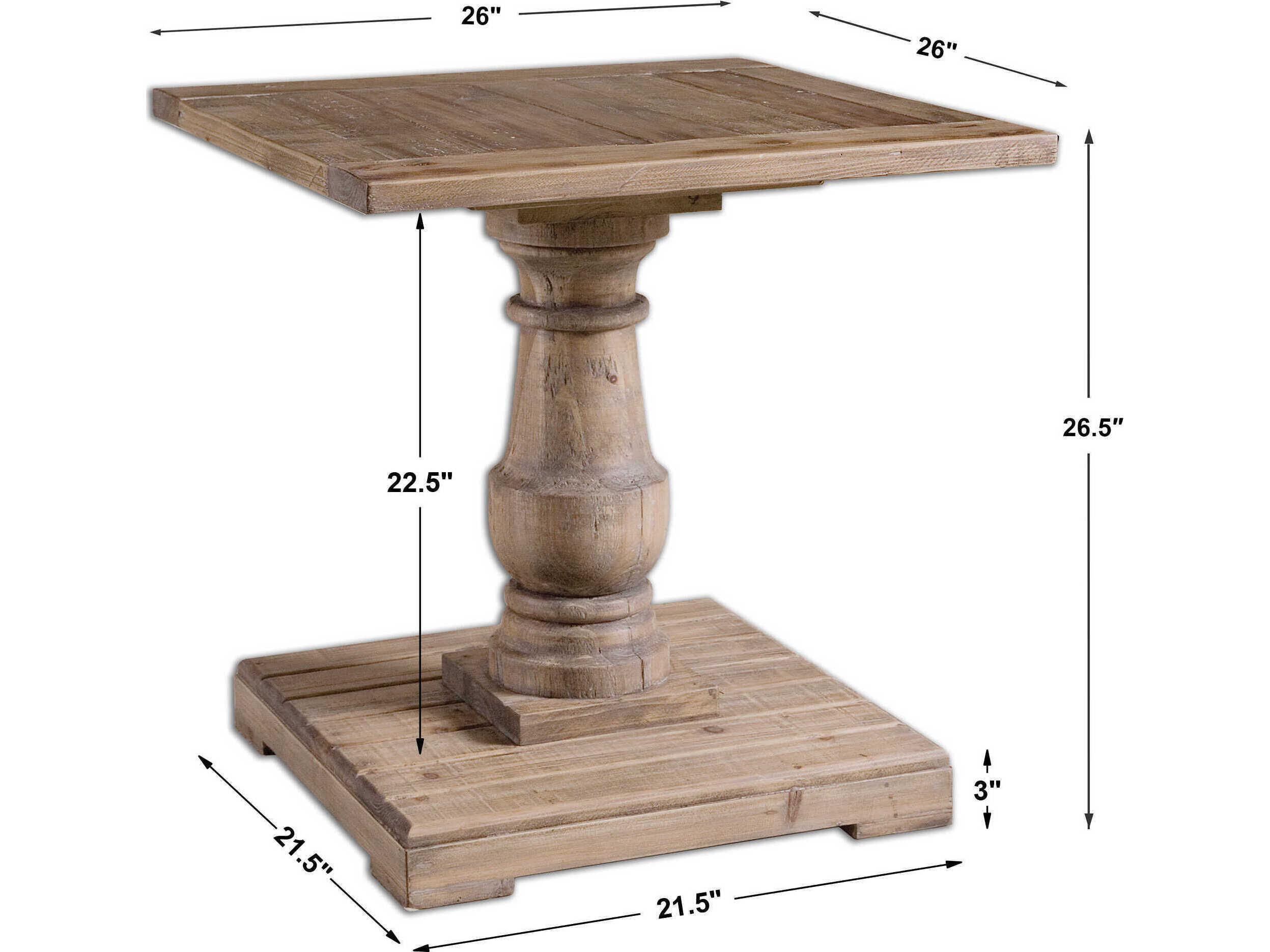 Uttermost Stratford Square Wood Stony Gray End Table