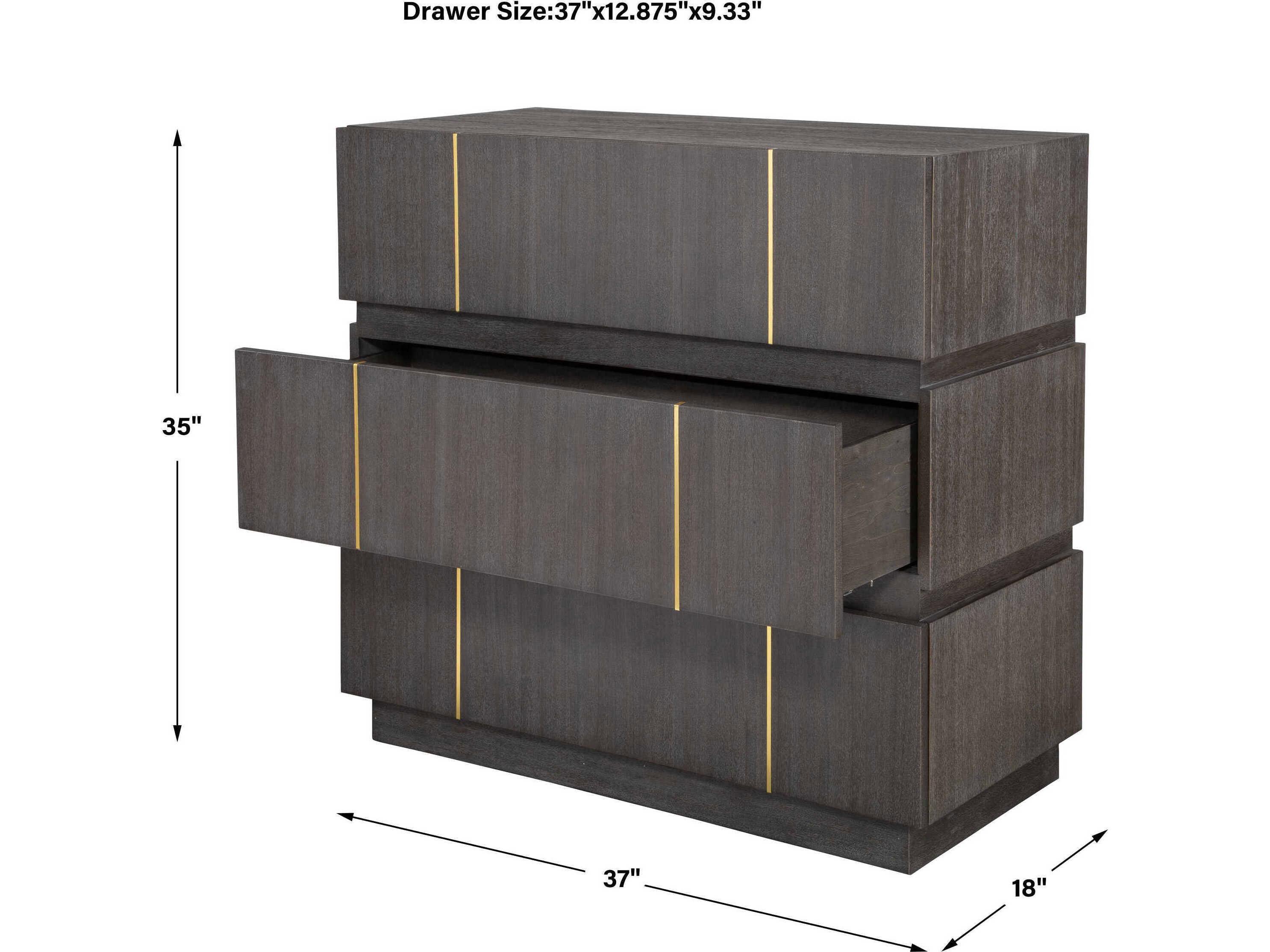 Uttermost Between The Lines Dark Walnut Gray Acacia Wood Accent Chest