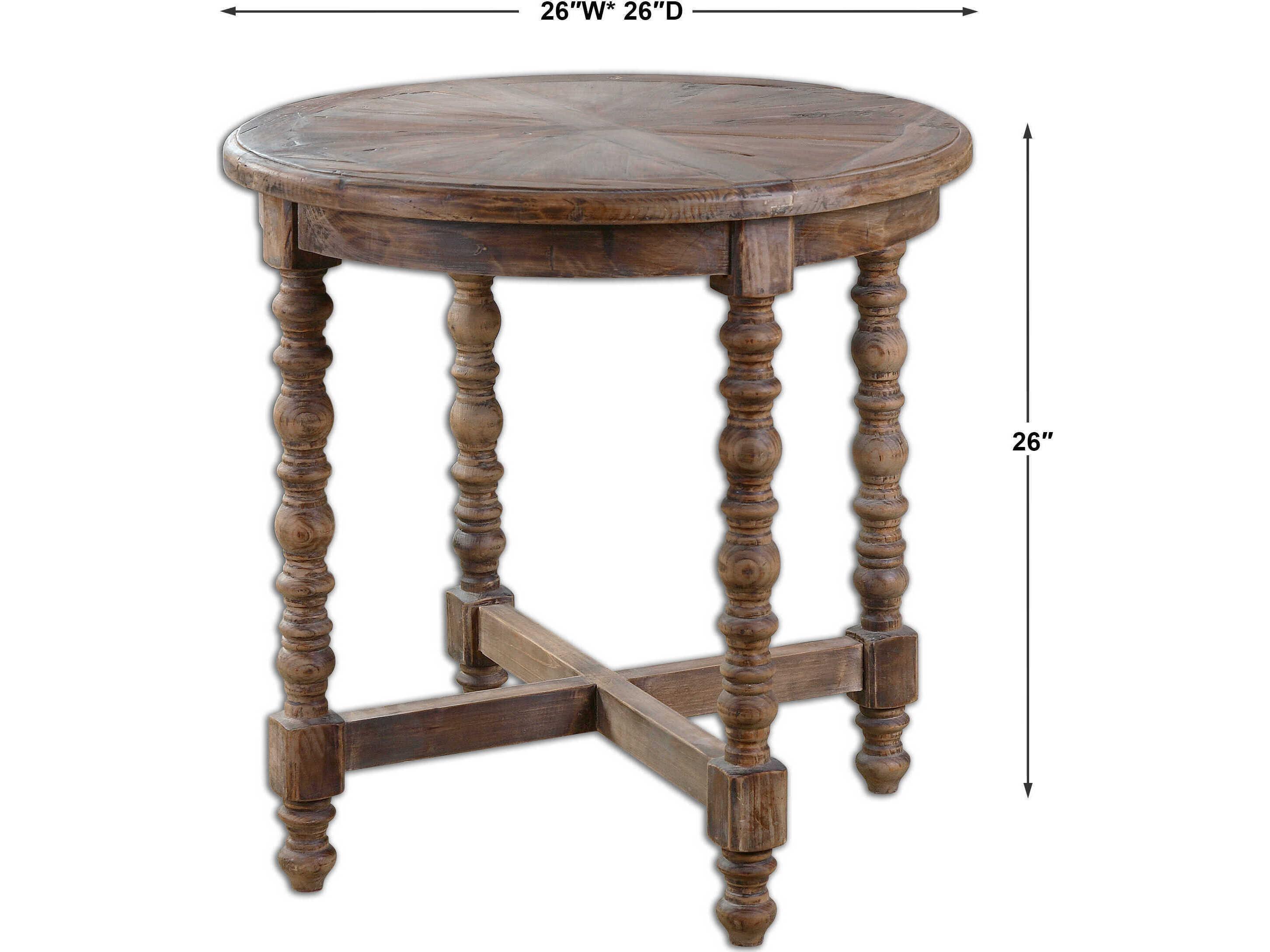 Uttermost Samuelle Round Wood Natural End Table