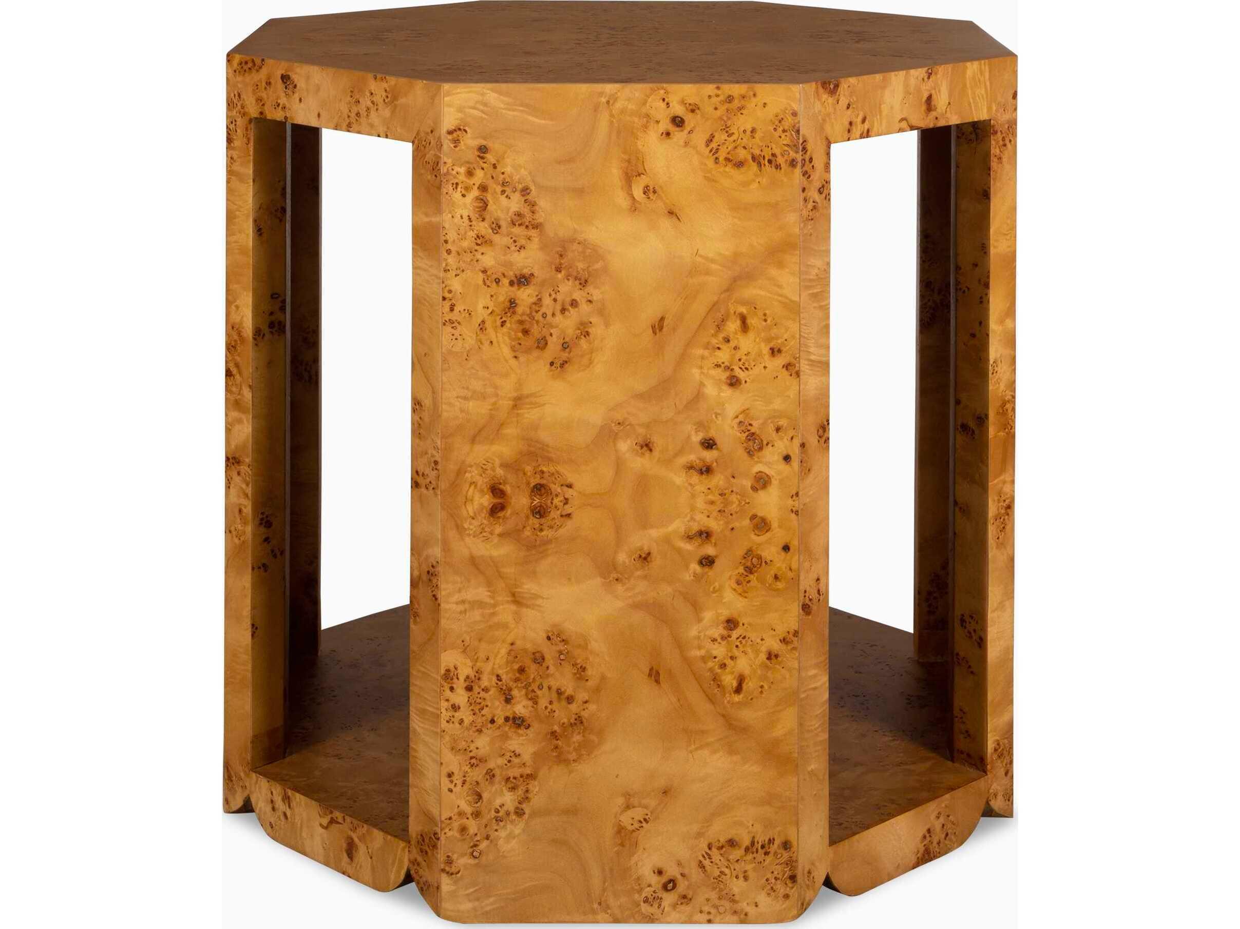 Uttermost Indus Hexagon Wood Natural End Table