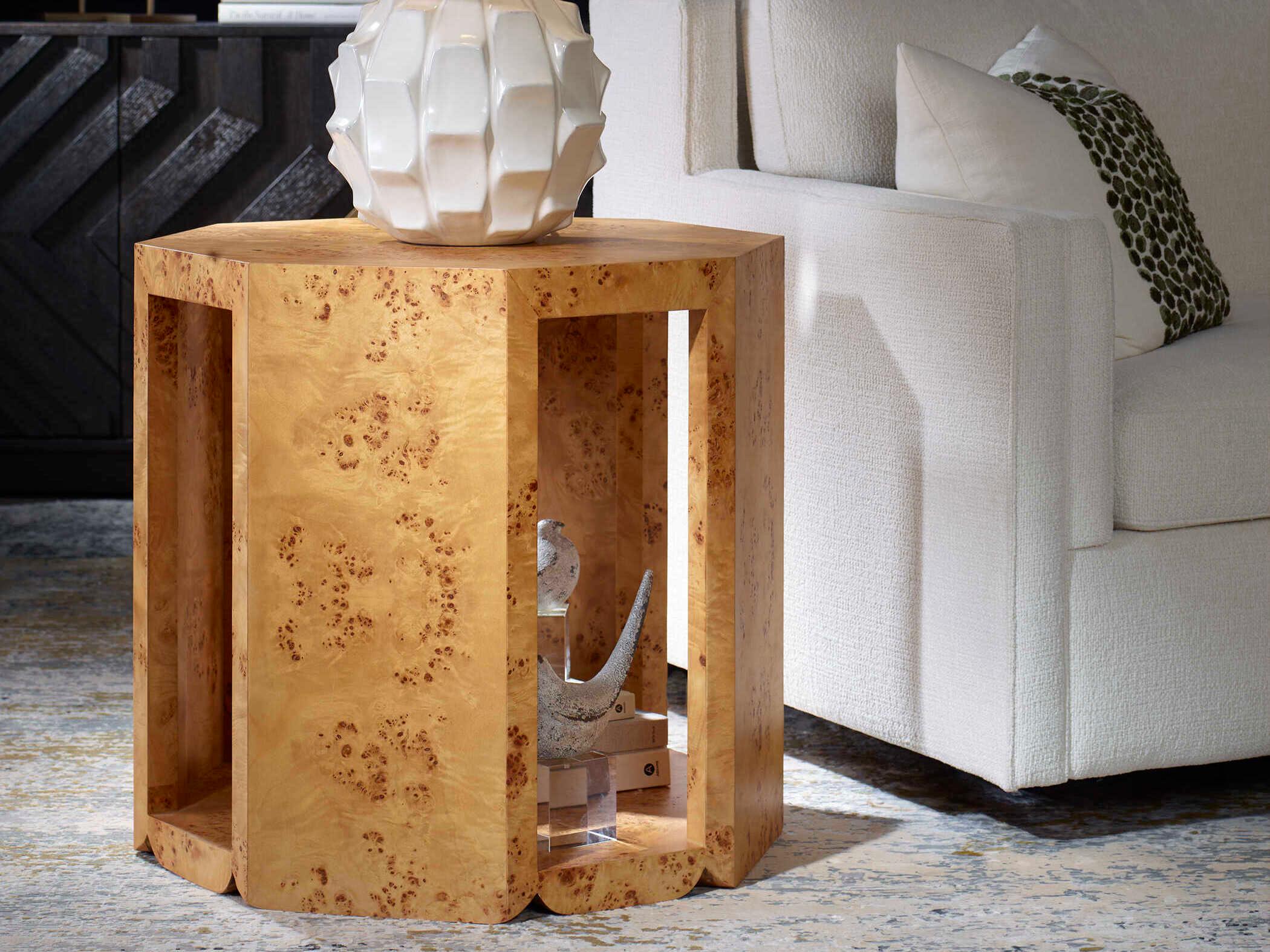 Uttermost Indus Hexagon Wood Natural End Table
