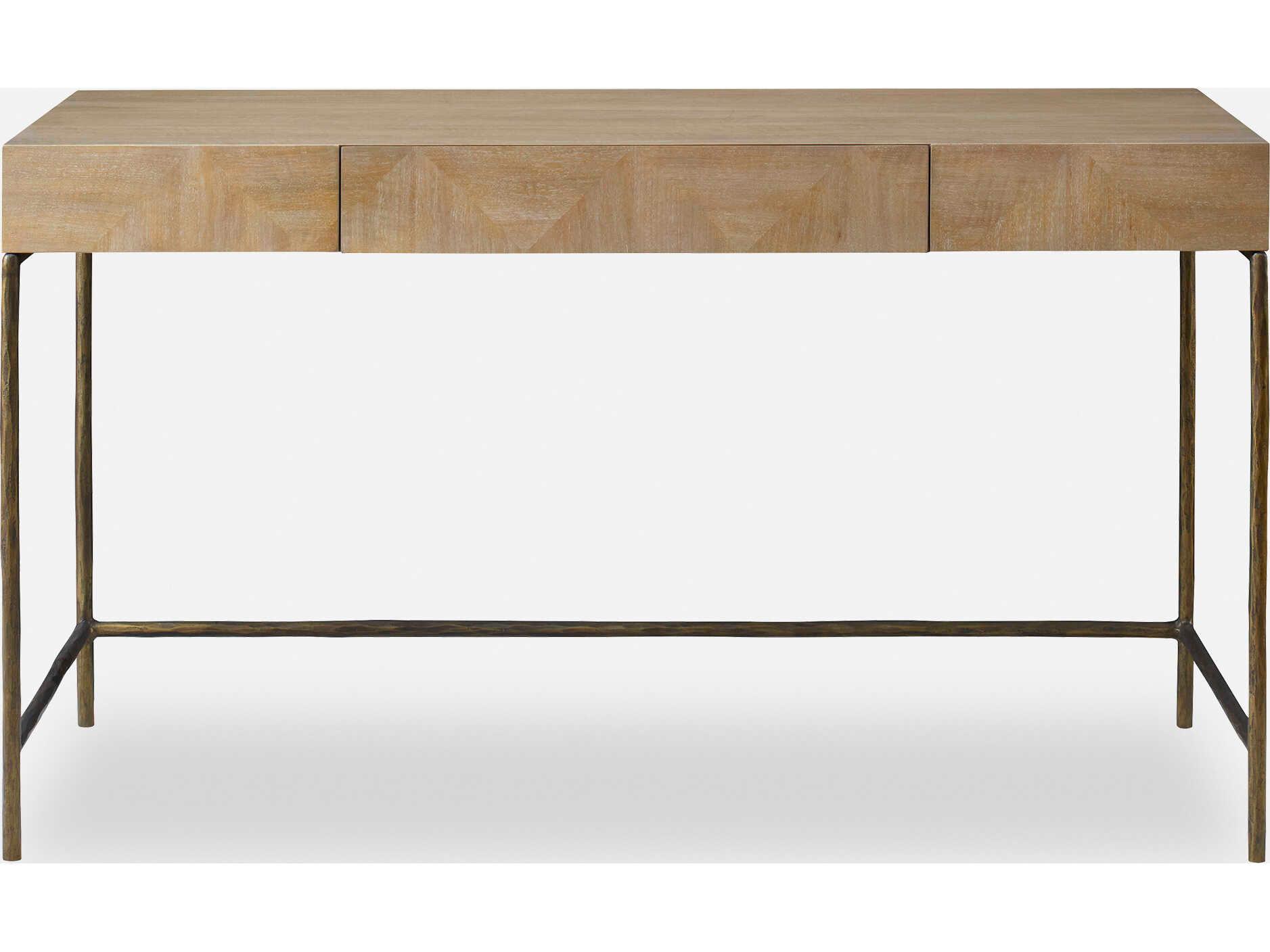 Uttermost Aristotle Natural Gold Computer Desk