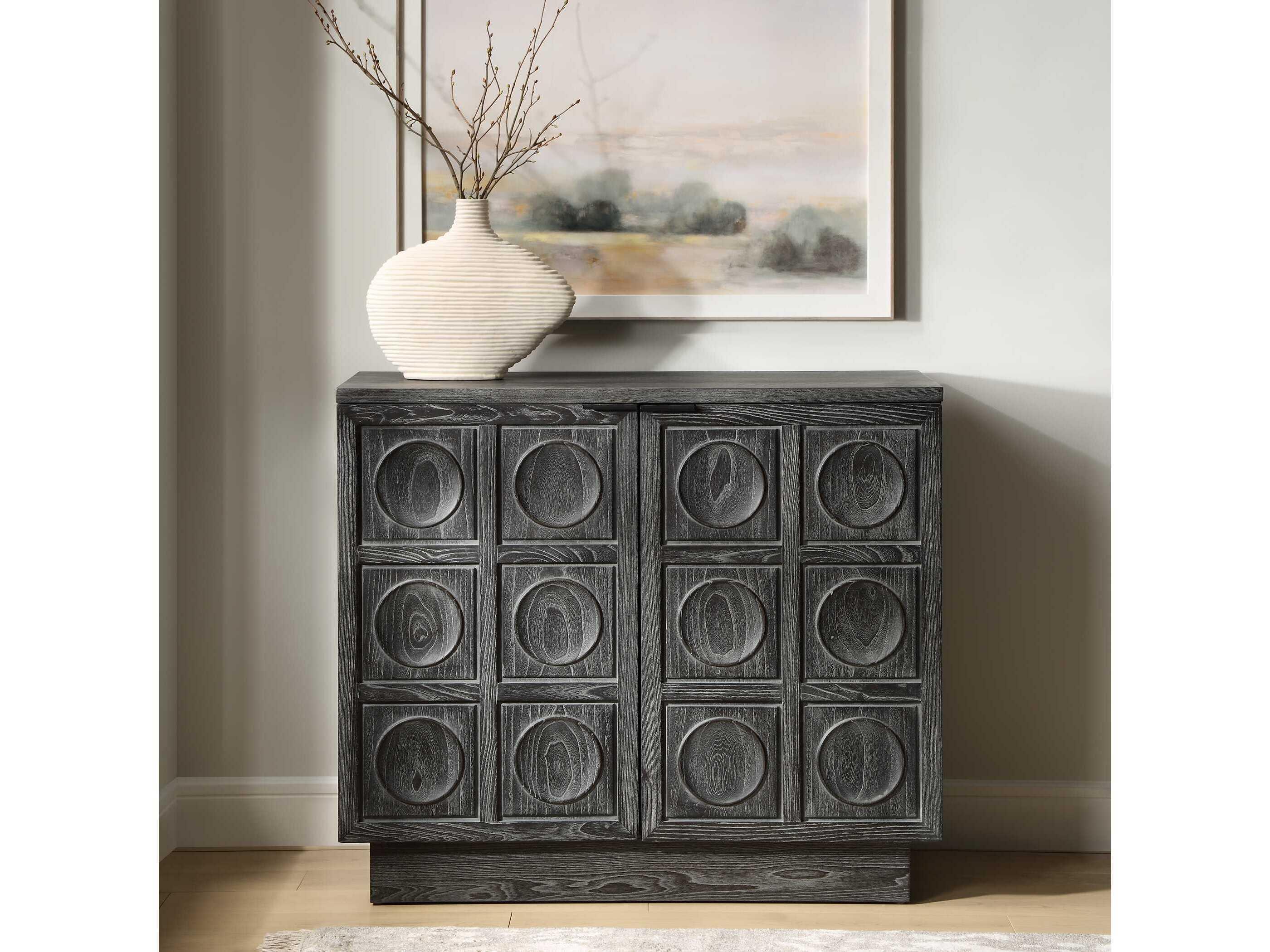 Uttermost Shelby Ebony Black Elm Wood Accent Chest