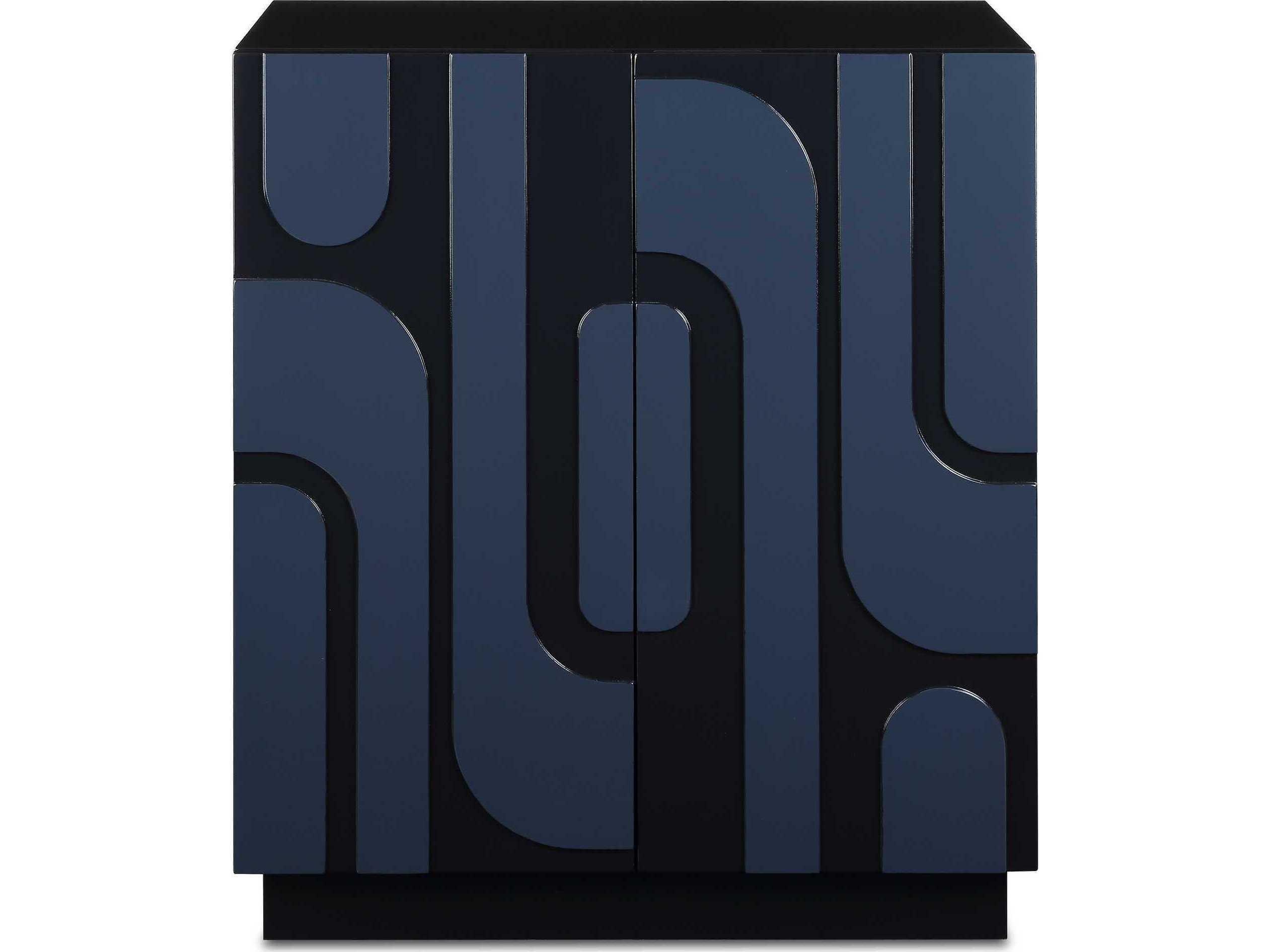 Uttermost Valeria Cobalt Blue Navy Pine Wood Accent Chest