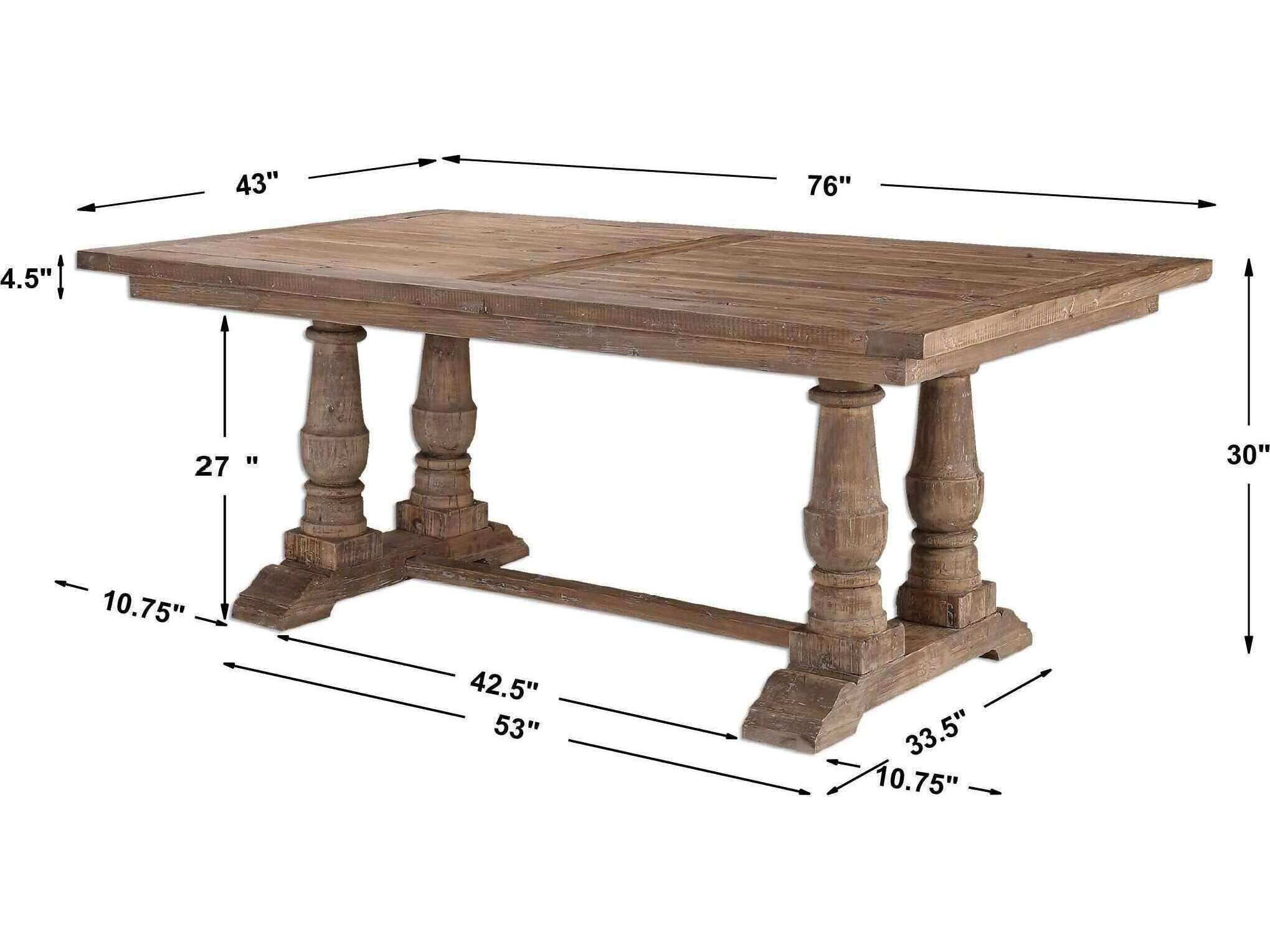 Uttermost Matthew Williams Rectangular Wood Stony Gray Dining Table