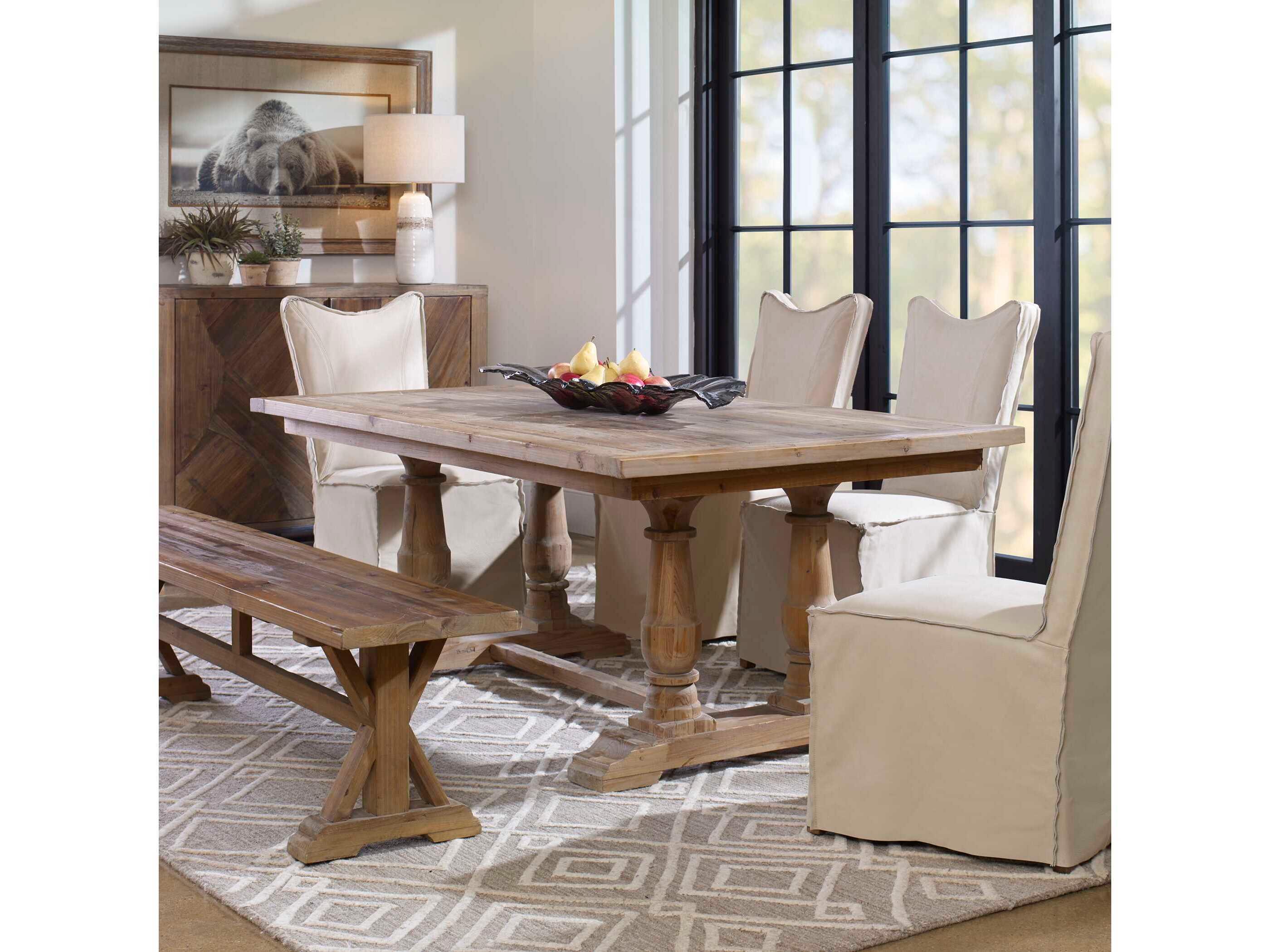 Uttermost Matthew Williams Rectangular Wood Stony Gray Dining Table