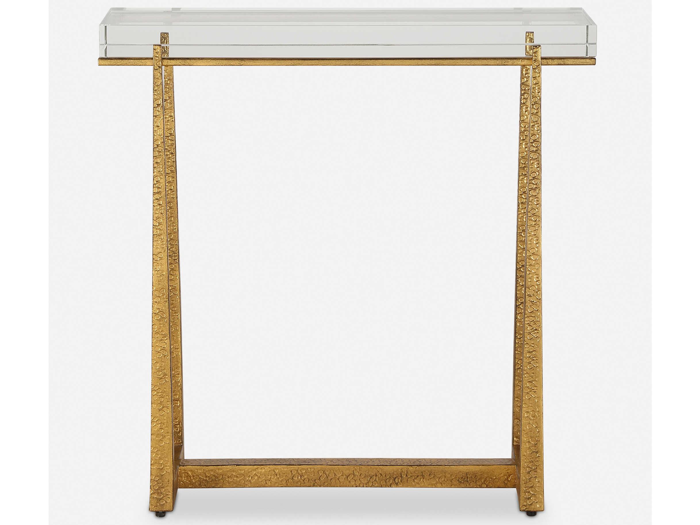 Uttermost Midas Rectangular Antique Gold End Table