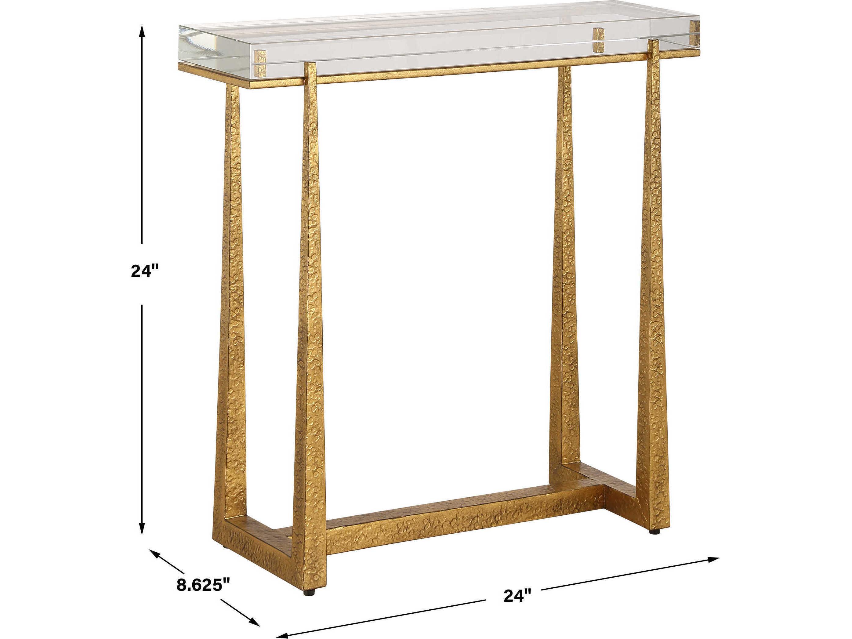 Uttermost Midas Rectangular Antique Gold End Table