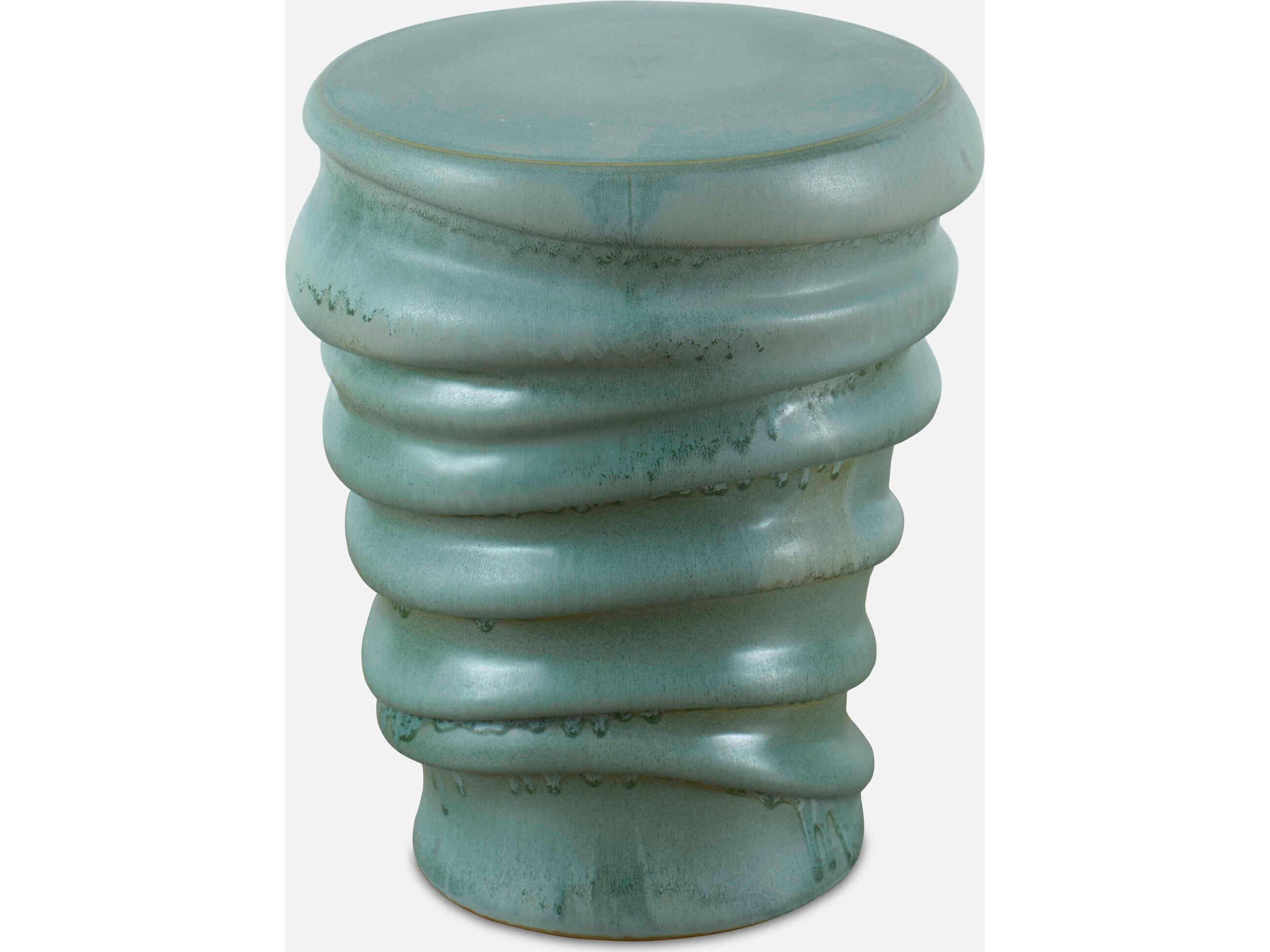 Uttermost Skye Light Aqua Green Accent Stool