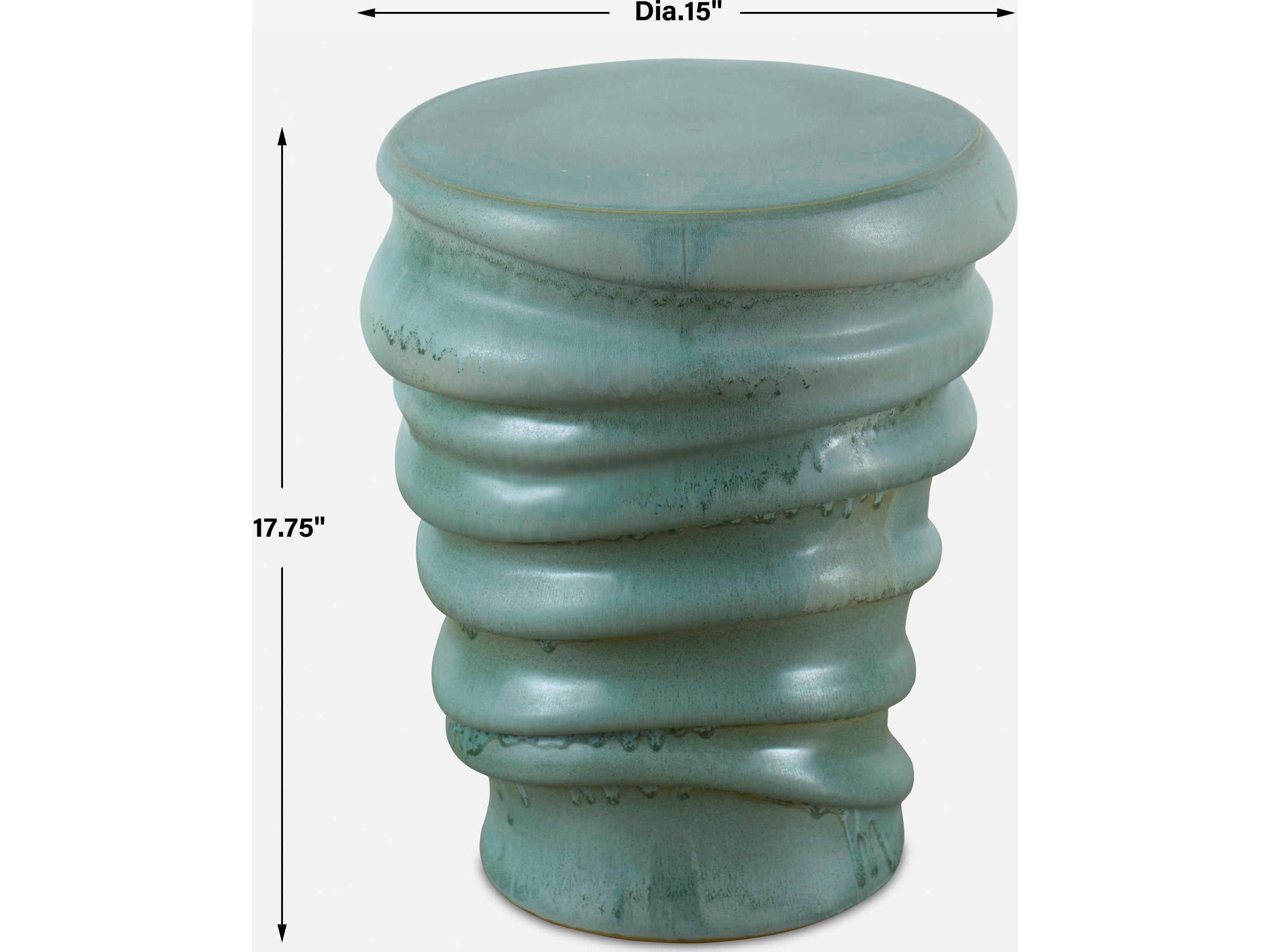 Uttermost Skye Light Aqua Green Accent Stool