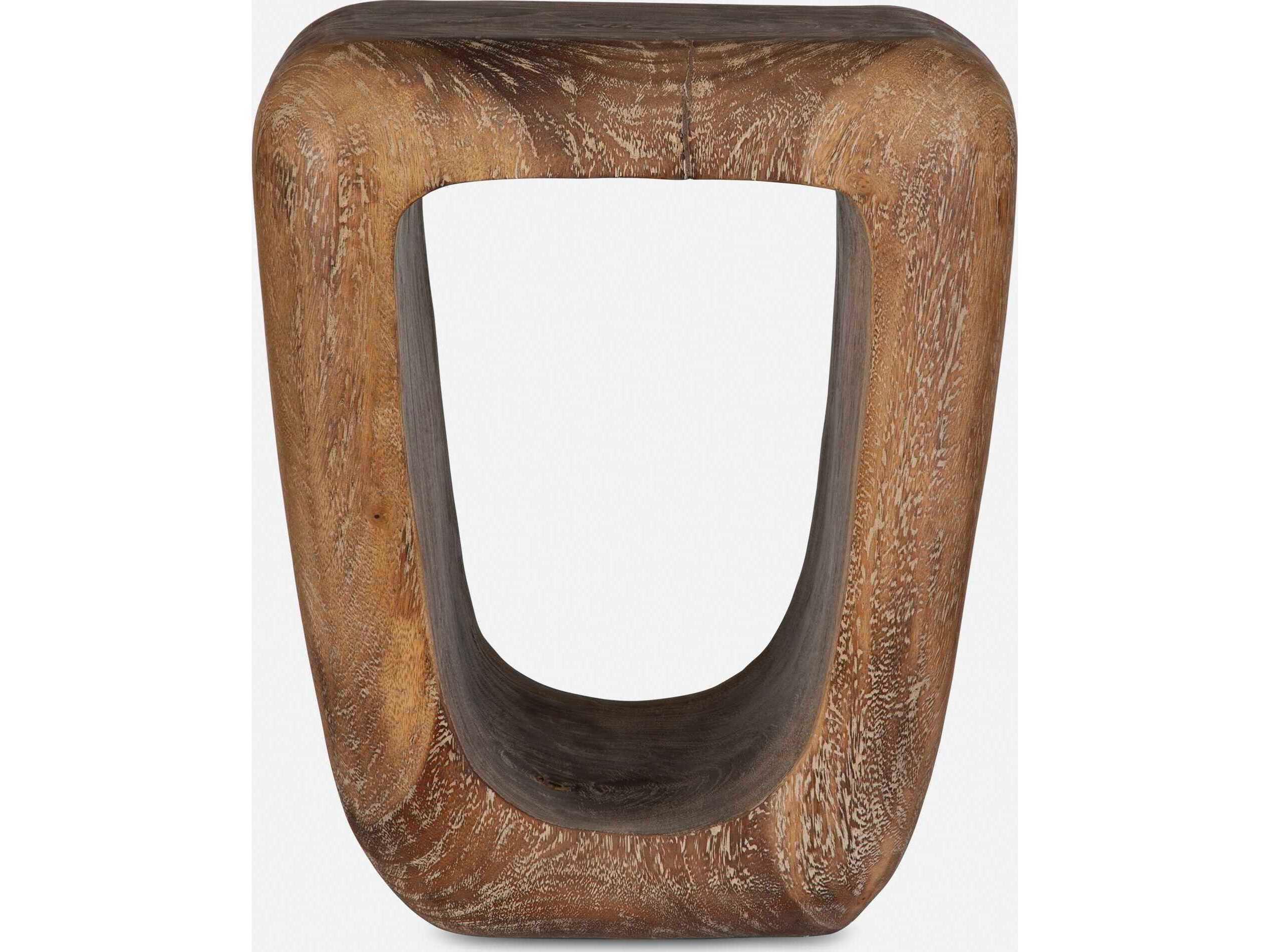 Uttermost Loophole Natural Wash Brown Accent Stool