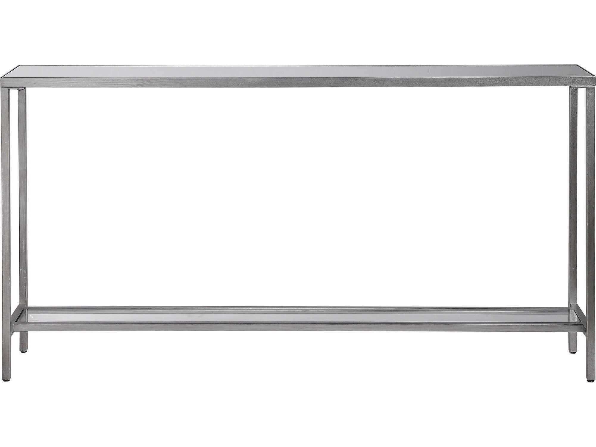 Uttermost Hayley Rectangular Glass Antique Silver Leaf Console Table