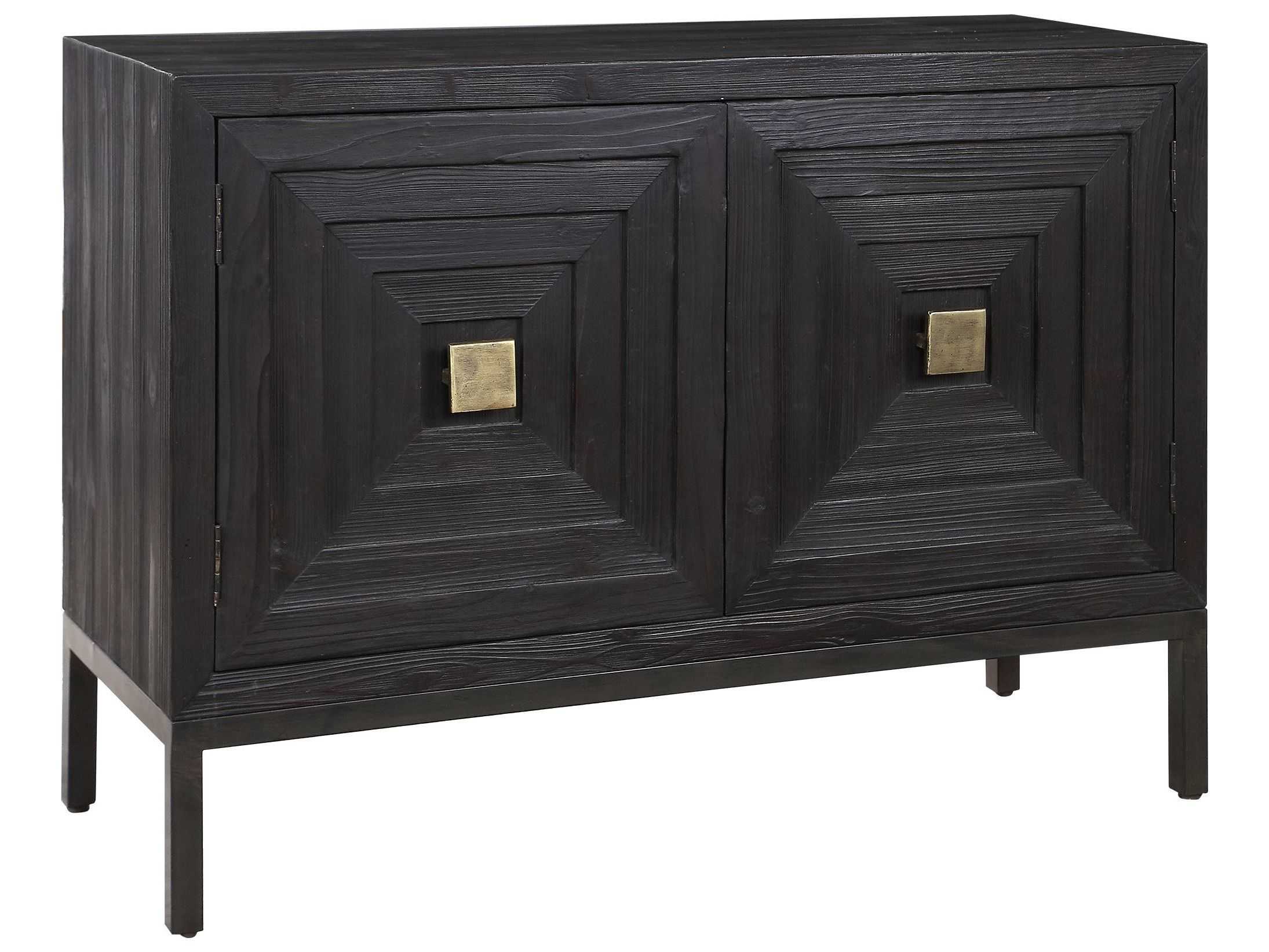 Uttermost Aiken 43" Dark Walnut Brushed Brass Sideboard