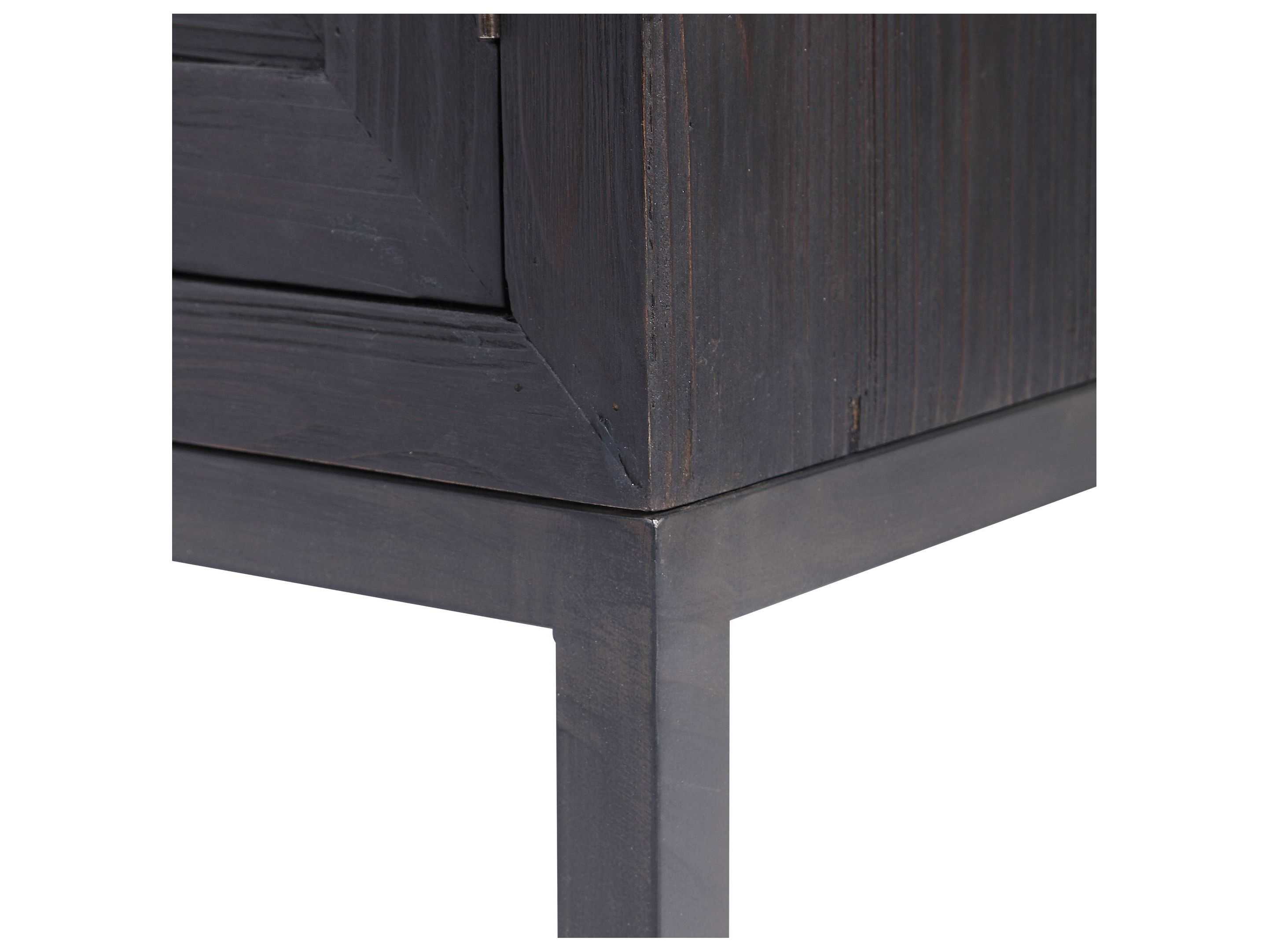 Uttermost Aiken 43" Dark Walnut Brushed Brass Sideboard