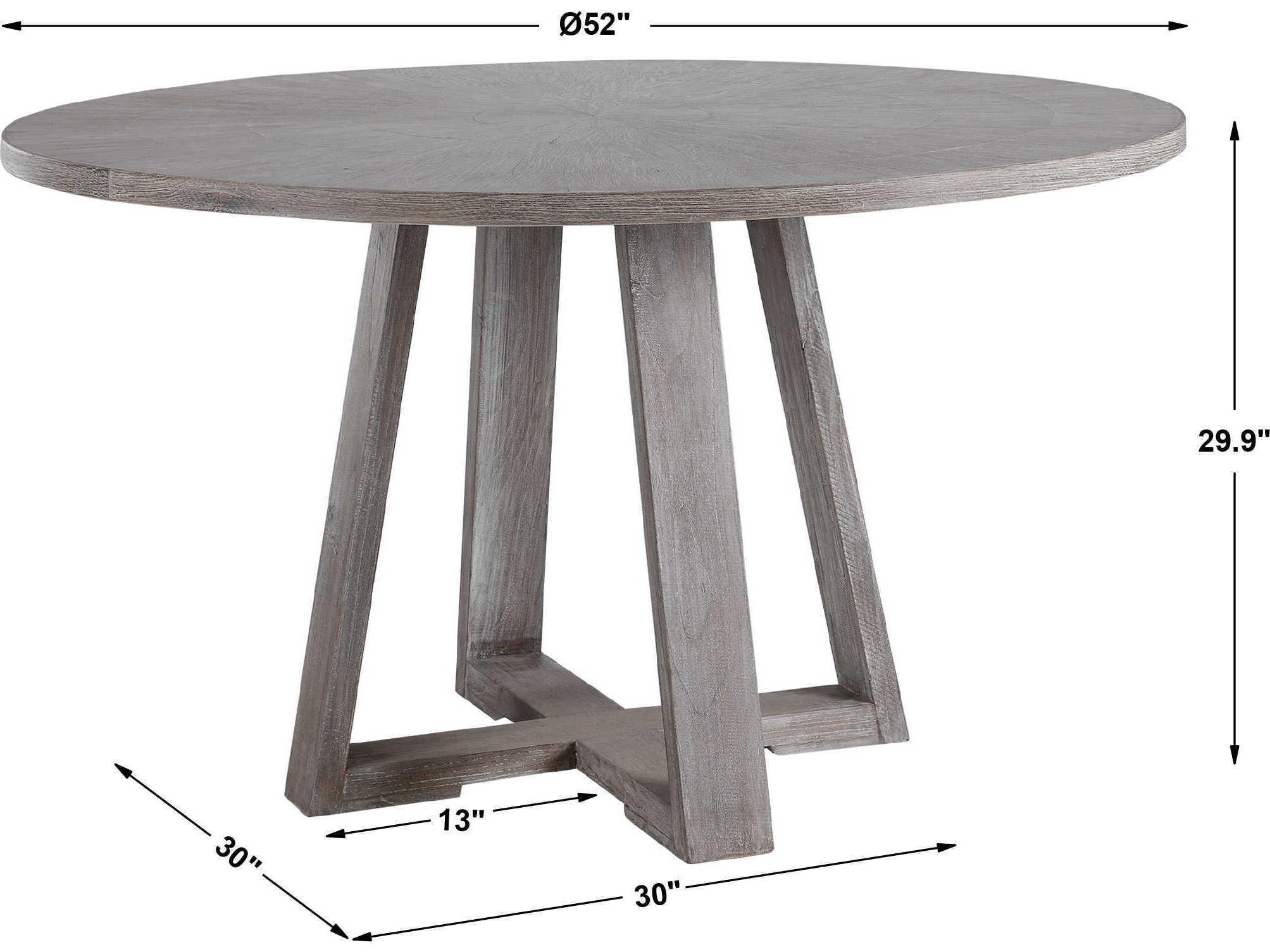 Uttermost Gidran Round Wood Soft Gray Dining Table