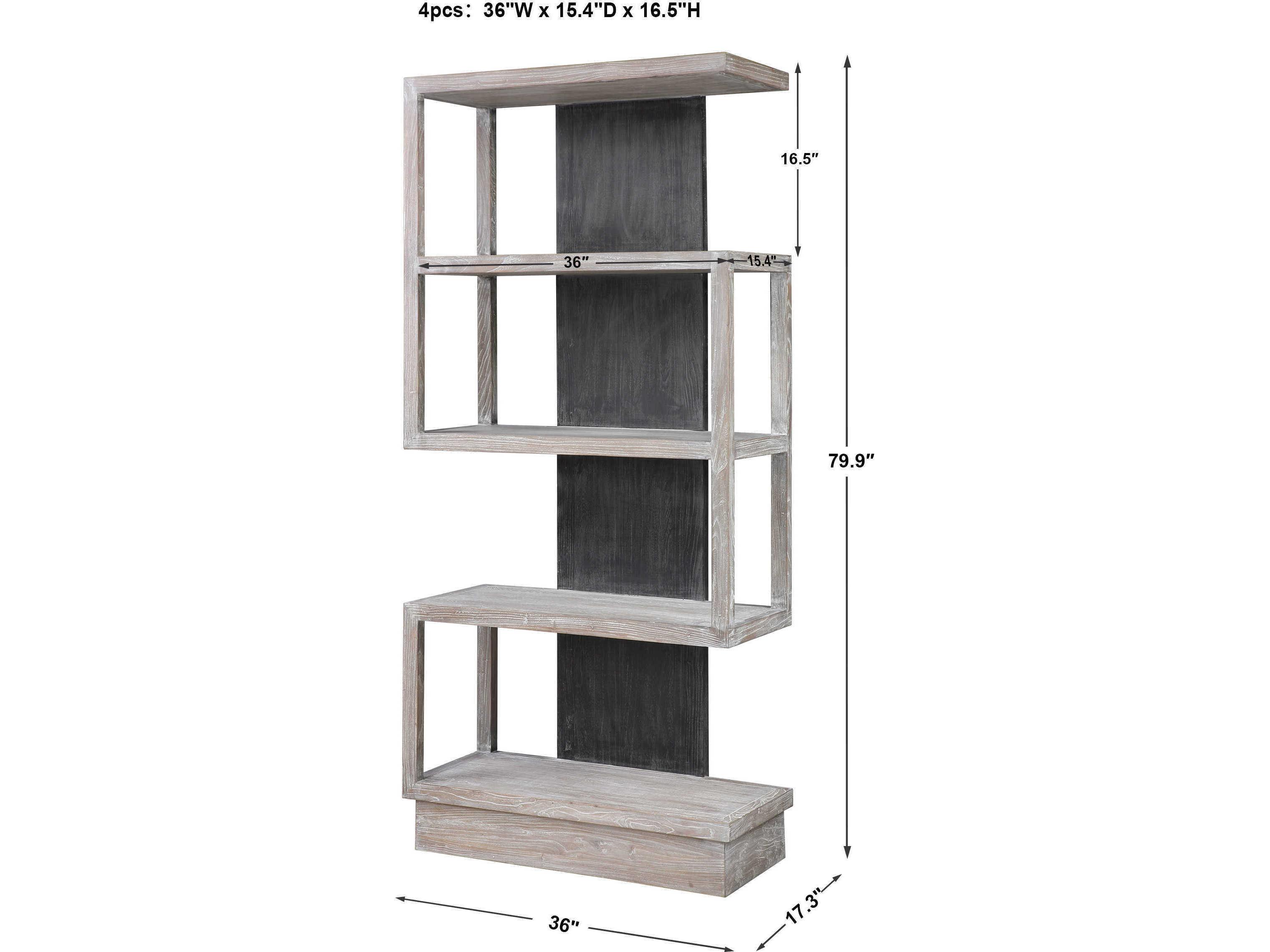 Uttermost Nicasia Light Gray / Deep Black Etagere
